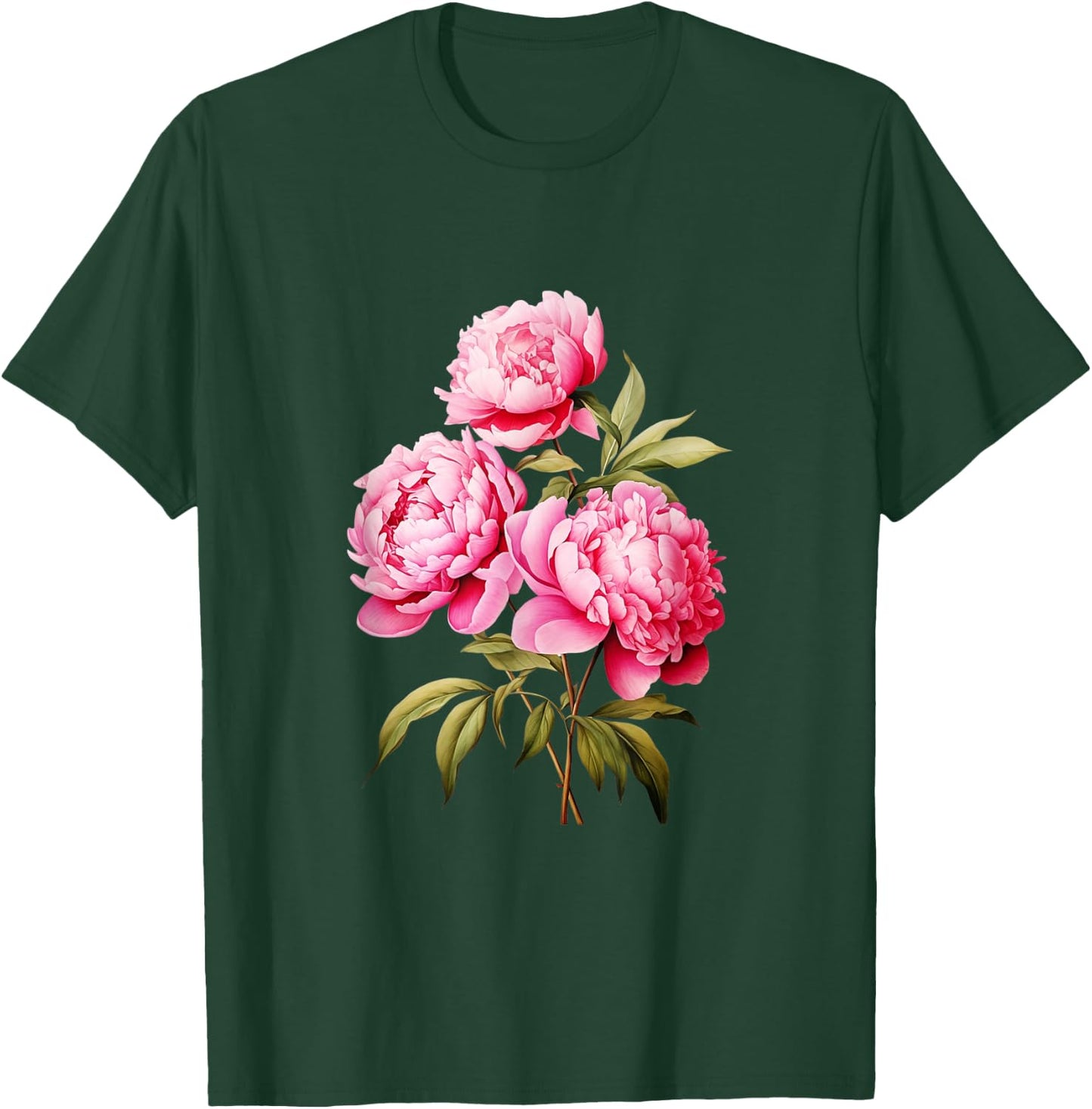 Peony Shirt Beautiful Pink Peonies Flowers T-Shirt - T-Shirt | Forest