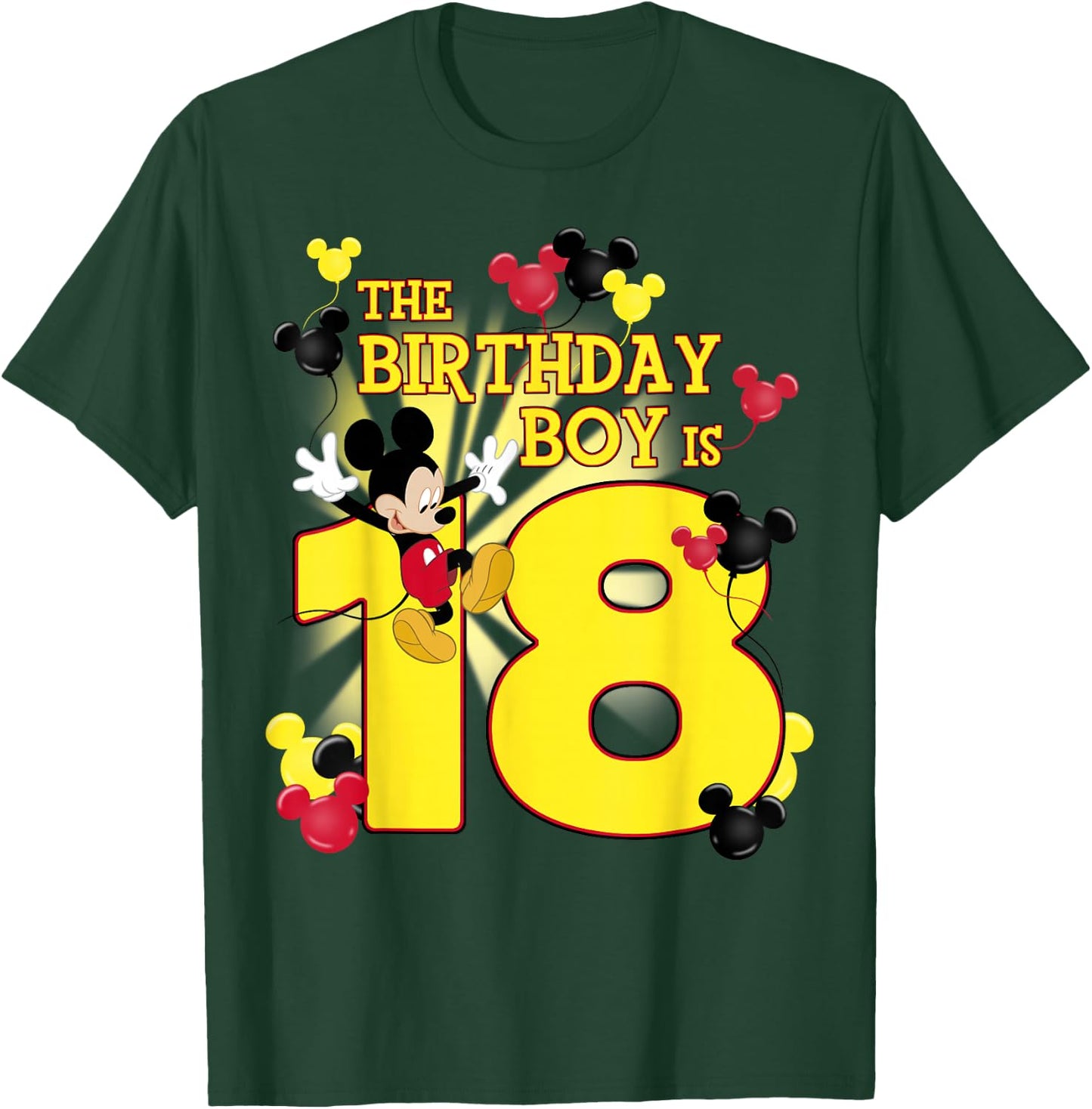 Disney Mickey And Friends Mickey 18th Birthday Boy T-Shirt - T-Shirt | Forest