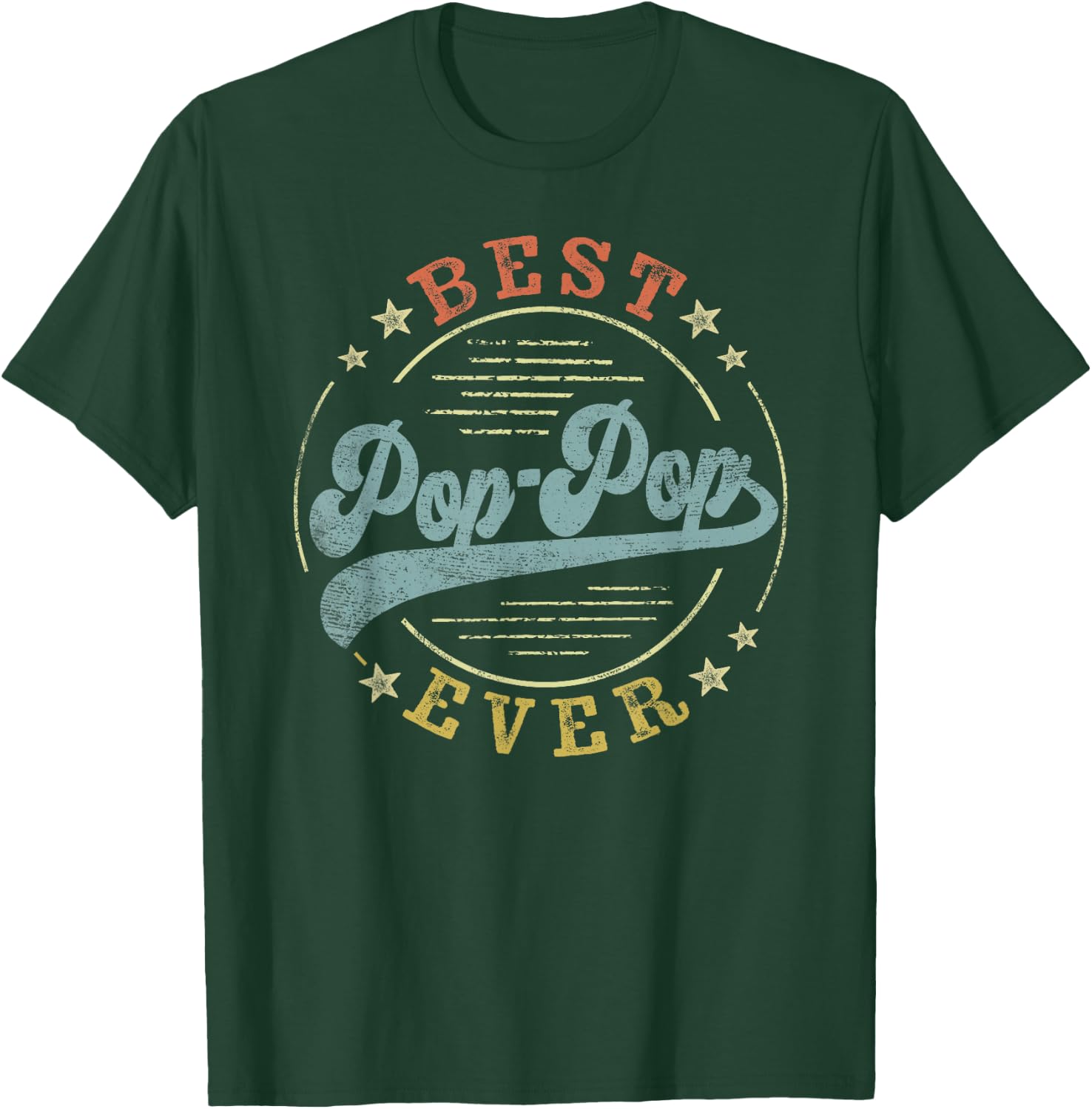Best Pop-Pop Ever Father's Day PopPop Gifts Vintage Emblem T-Shirt - T-Shirt | Forest