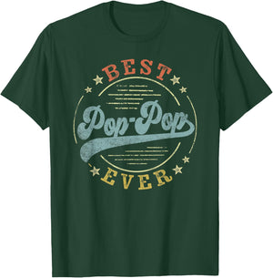Best Pop-Pop Ever Father's Day PopPop Gifts Vintage Emblem T-Shirt - T-Shirt | Forest