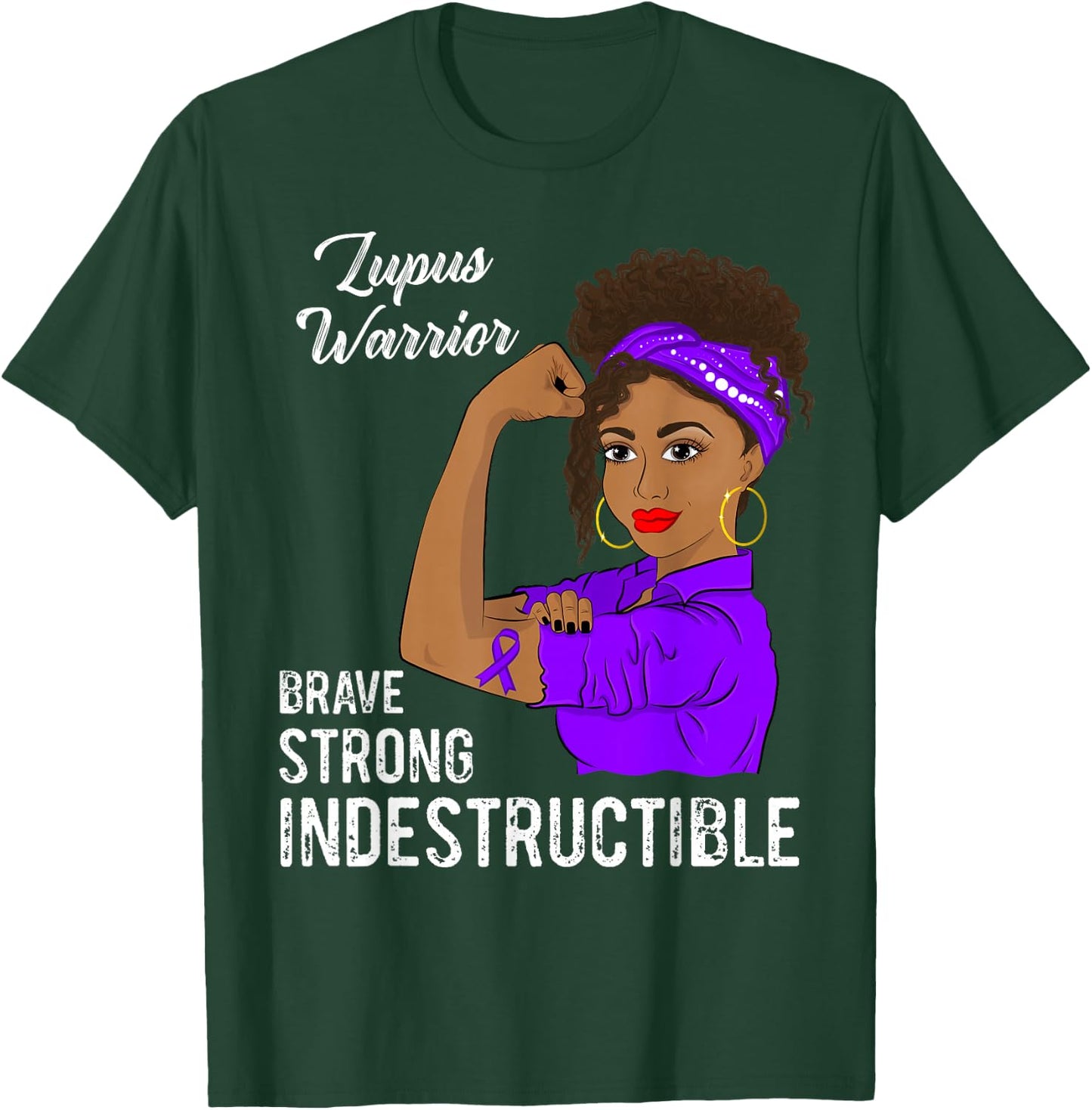 Lupus Warrior Indestructible Survivor Awareness T-Shirt - T-Shirt | Forest