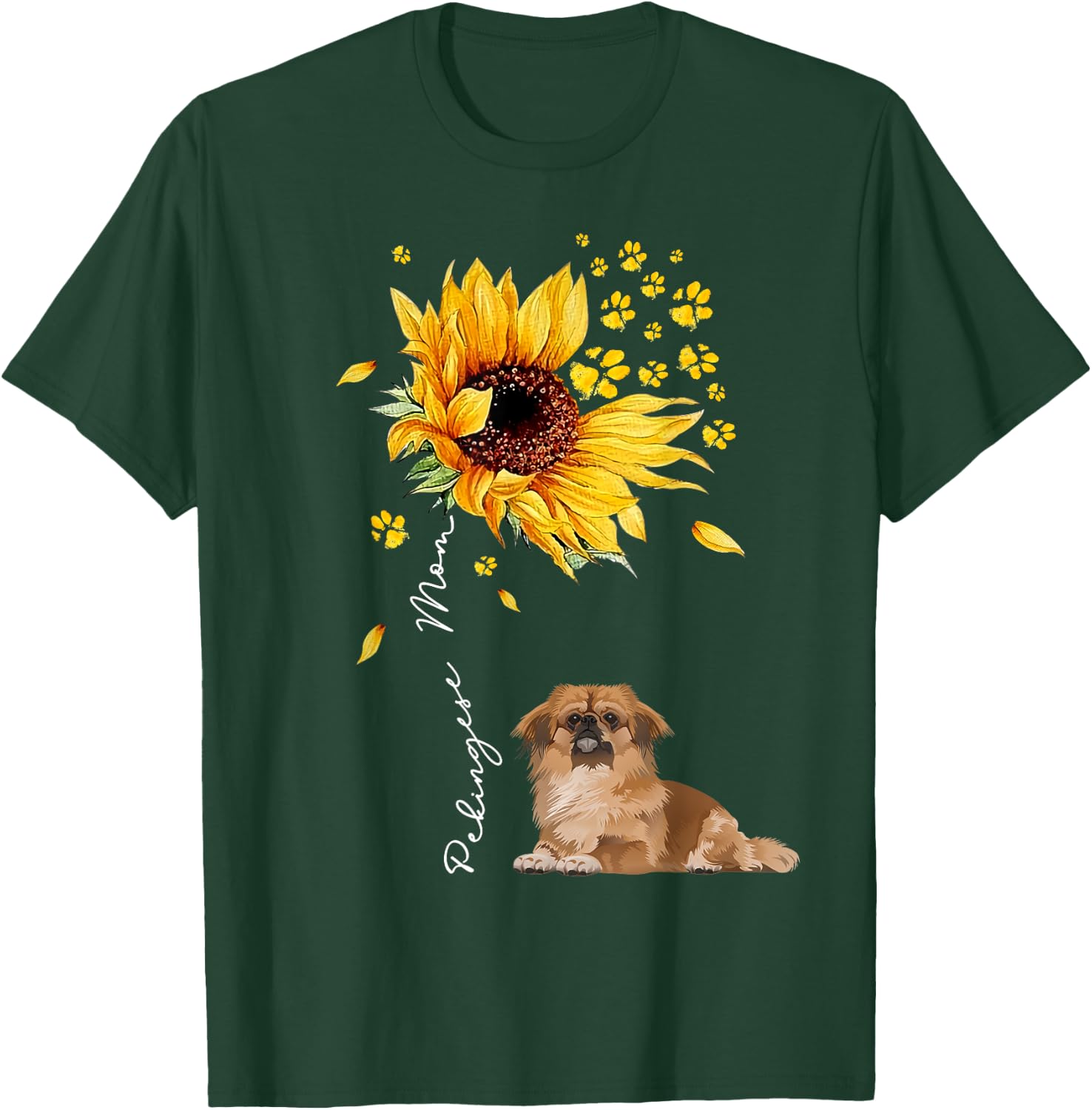 Sunflower Pekingese Mom Dog Lover Gifts T-Shirt - T-Shirt | Forest