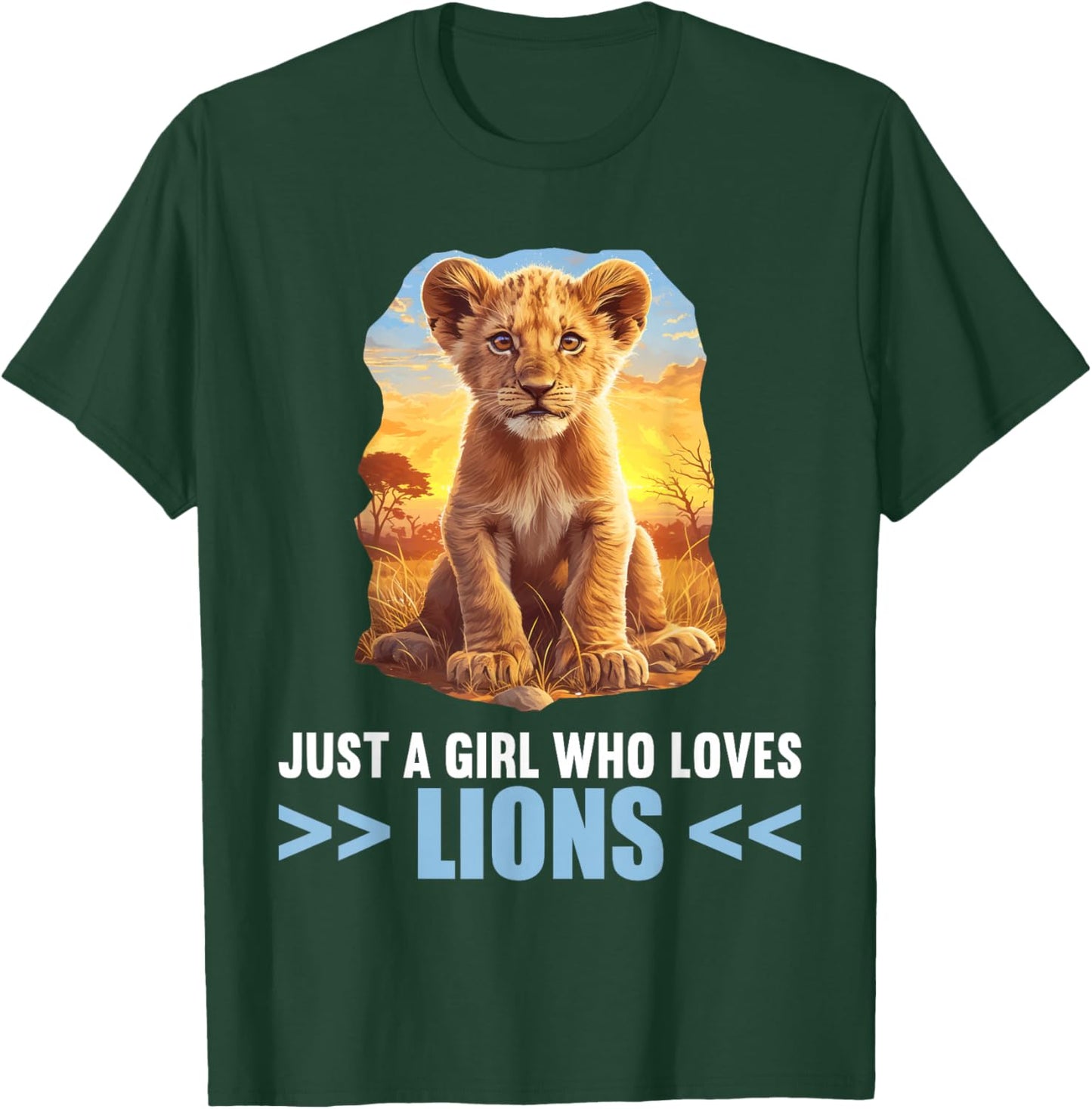 Just a Girl who loves Lions Lion T-Shirt - T-Shirt | Forest