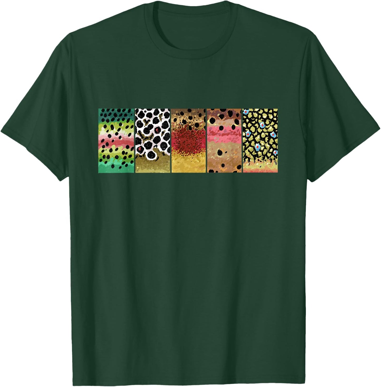 Trout Pattern Art Rainbow Brown Golden Cutthroat Brook Fish T-Shirt - T-Shirt | Forest