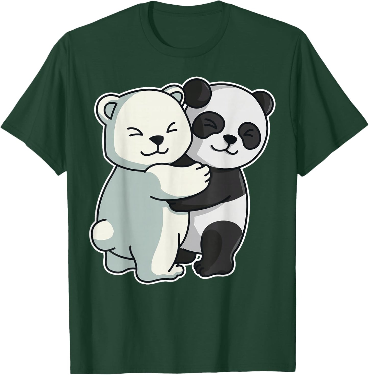 Icebear Panda cute Polar bear Hug Cuddle Animals Hugging T-Shirt - T-Shirt | Forest