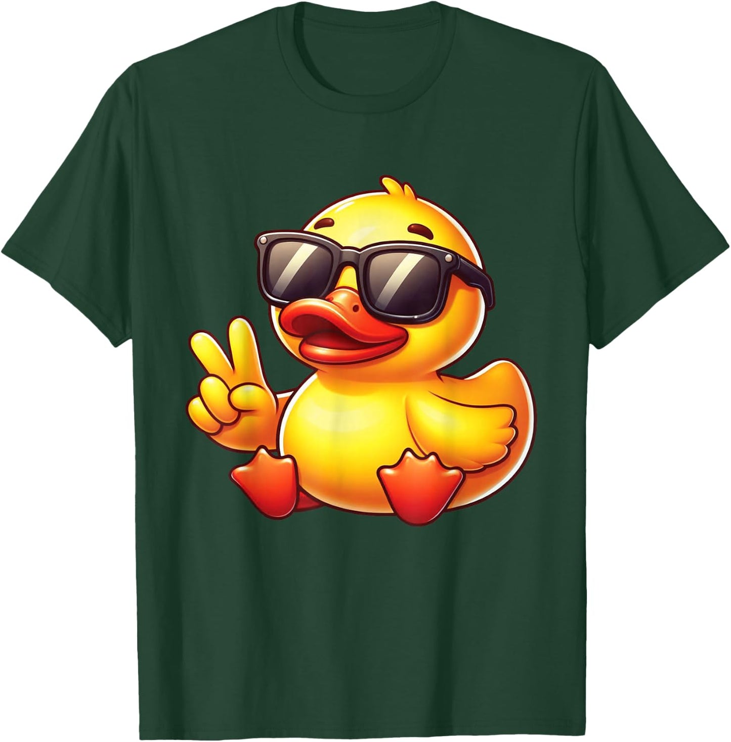 Cool Retro Yellow Rubber Duck in 70s 80s Funny Duck T-Shirt - T-Shirt | Forest