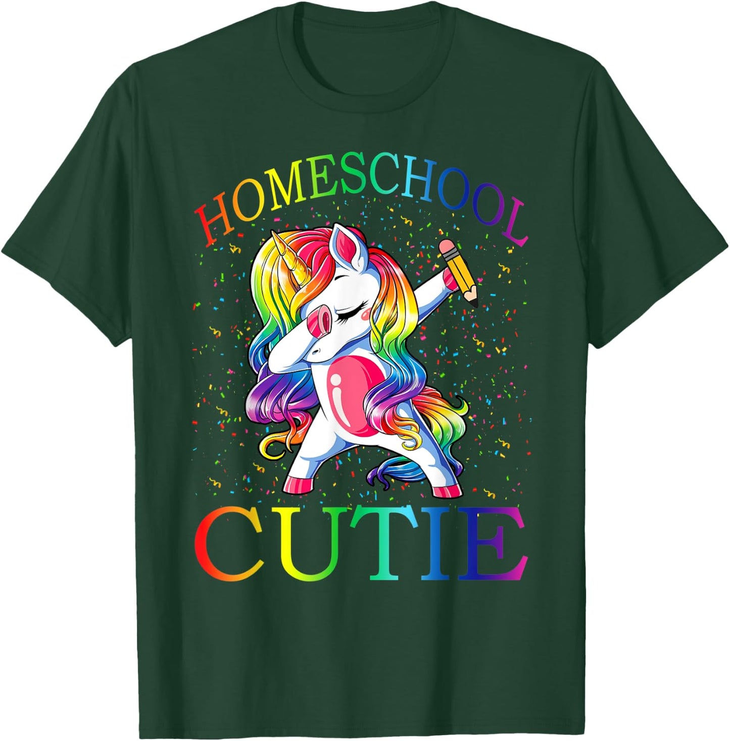 First Day Of School Homeschool Cutie Unicorn T-Shirt - T-Shirt | Forest