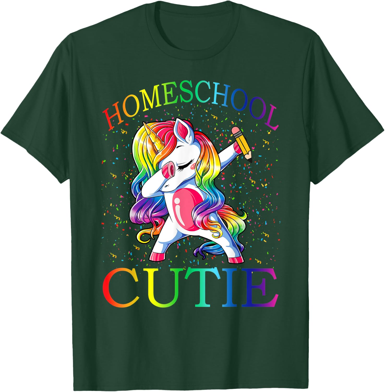 First Day Of School Homeschool Cutie Unicorn T-Shirt - T-Shirt | Forest