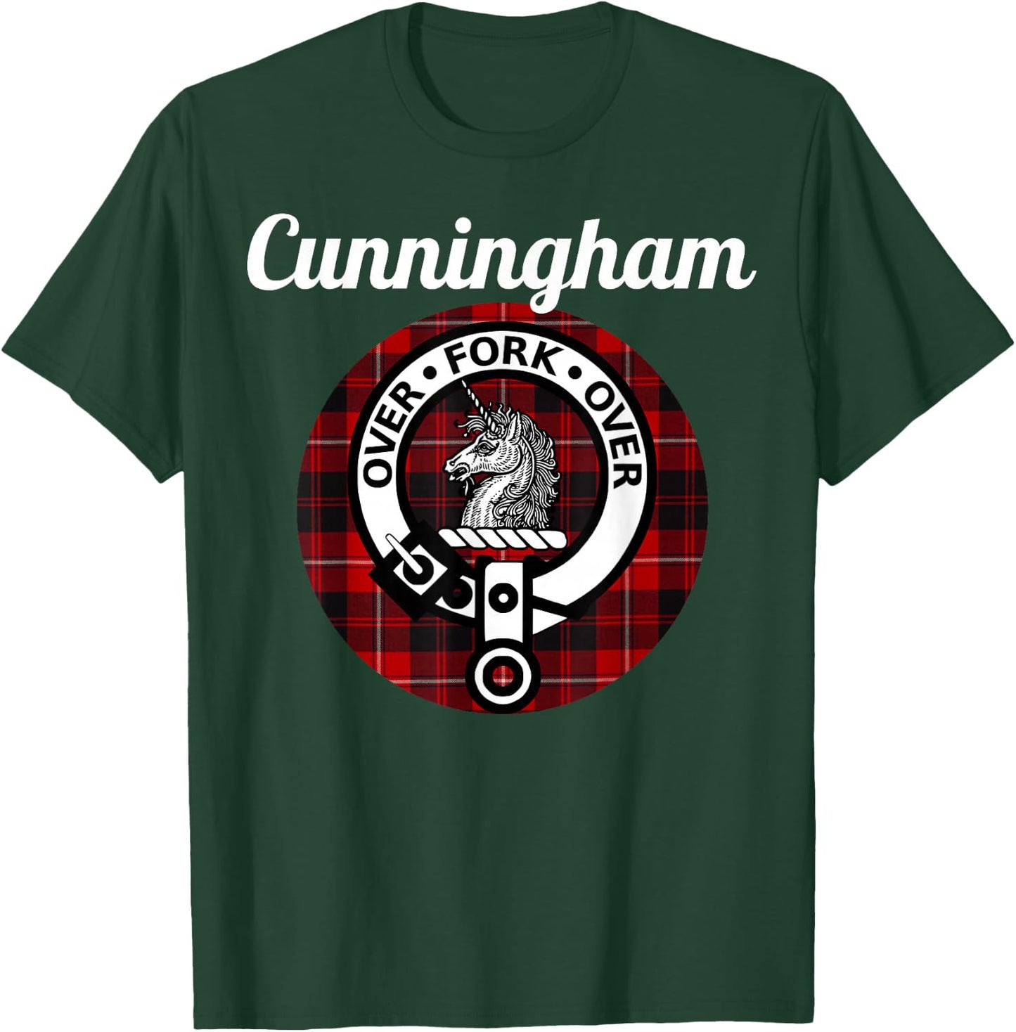 Cunningham Clan Scottish Name Coat Of Arms Tartan T-Shirt - T-Shirt | Forest