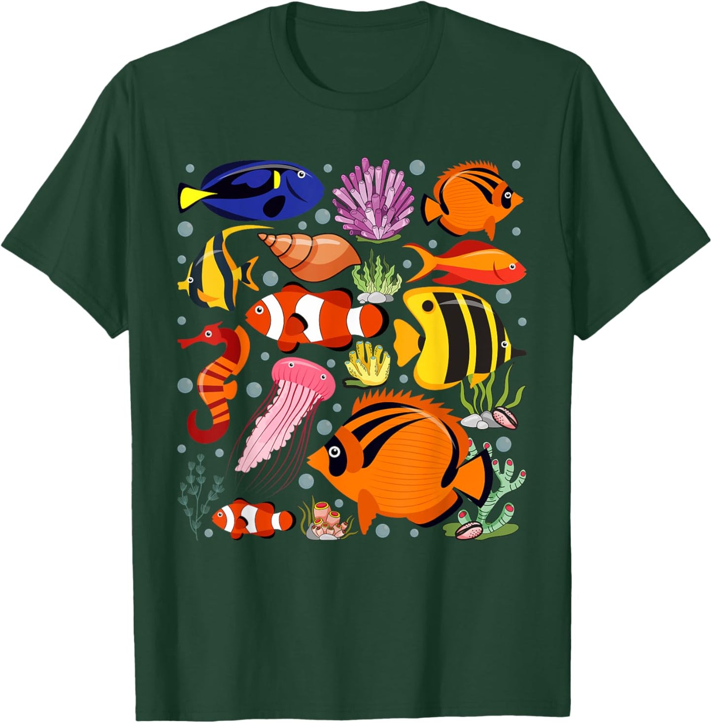 Cute Sea Animal Oceans Clownfish Aquarium Toddler Boy Girl T-Shirt - T-Shirt | Forest