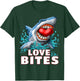 Love Bites Shark Valentines Day Shark Kids Men Jawsome Gift T-Shirt - T-Shirt | Forest