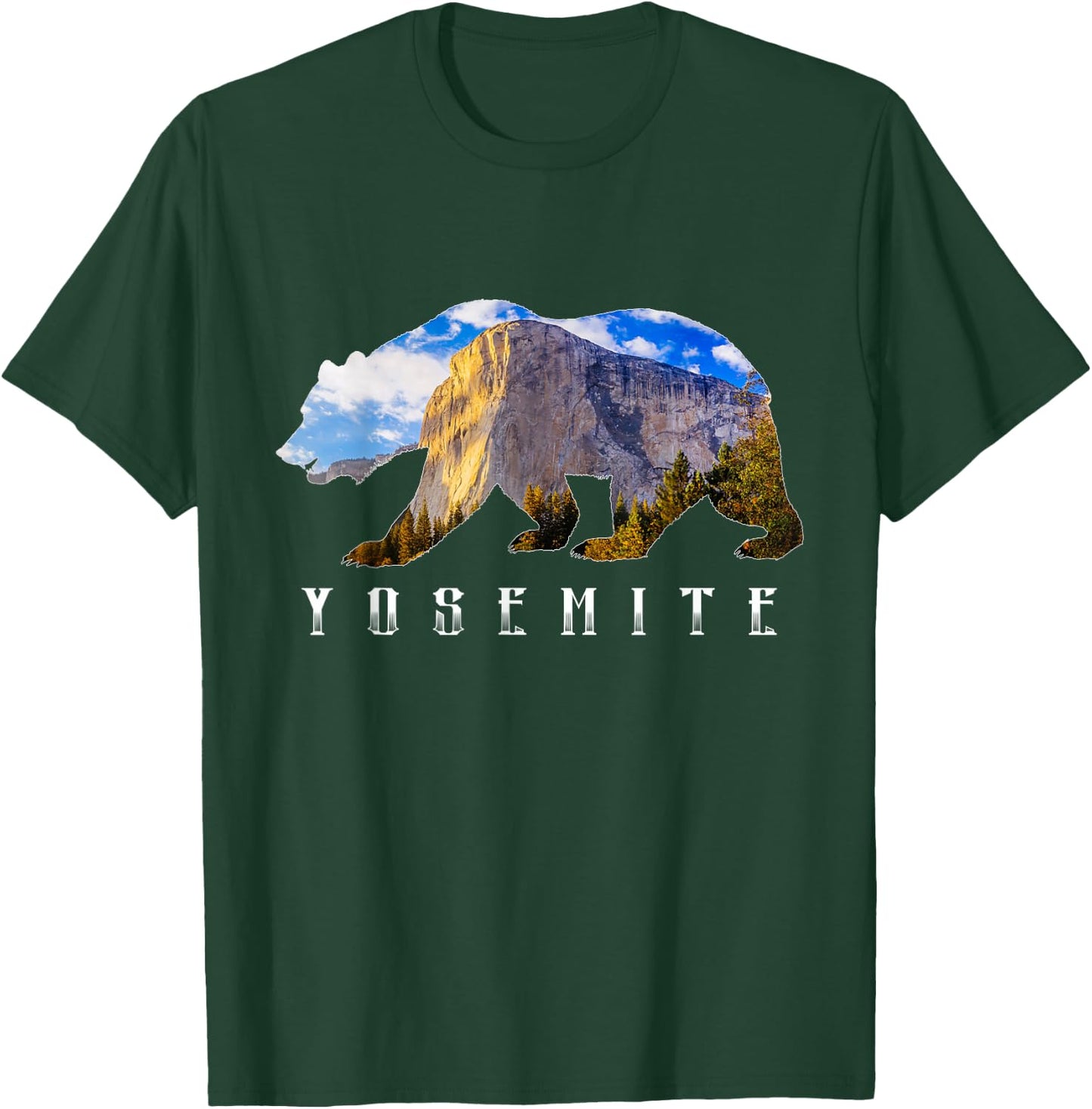 California Bear with Yosemite National Park Image Souvenir T-Shirt - T-Shirt | Forest