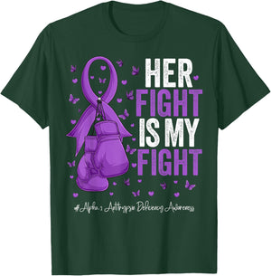 Purple Ribbon Alpha 1 Antitrypsin Deficiency Awareness T-Shirt - T-Shirt | Forest