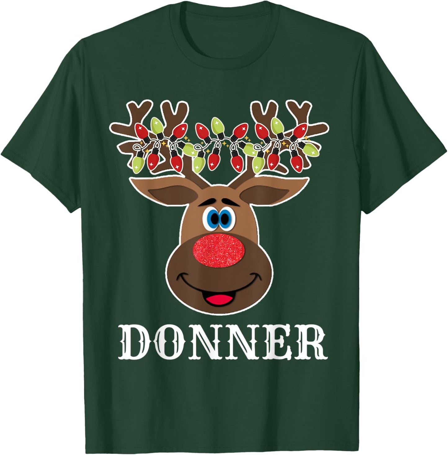 Santa Reindeer Donner Xmas Group Costume T-Shirt - T-Shirt | Forest