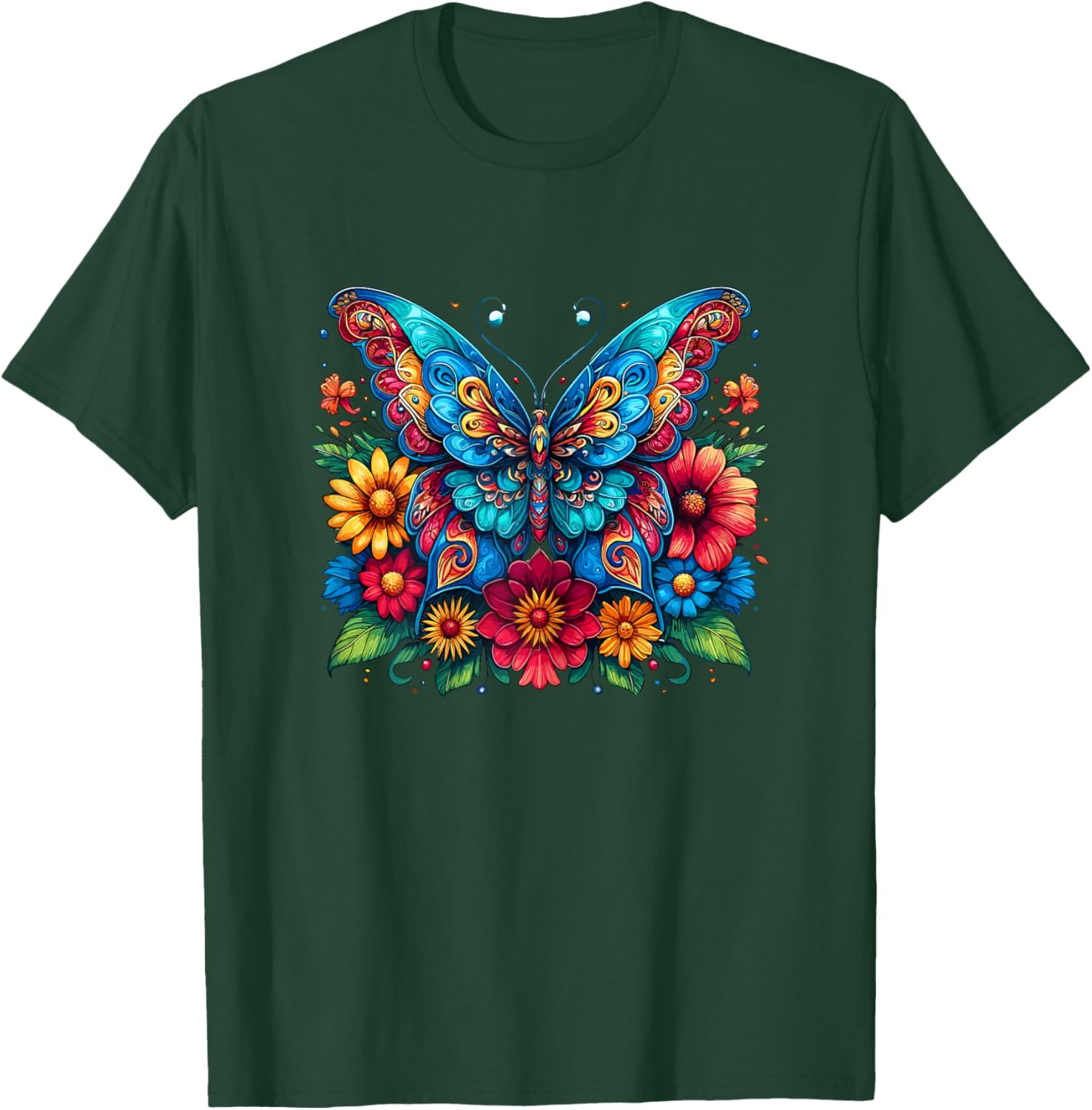 Butterfly Flowers Aesthetic Butterfly T-Shirt - T-Shirt | Forest