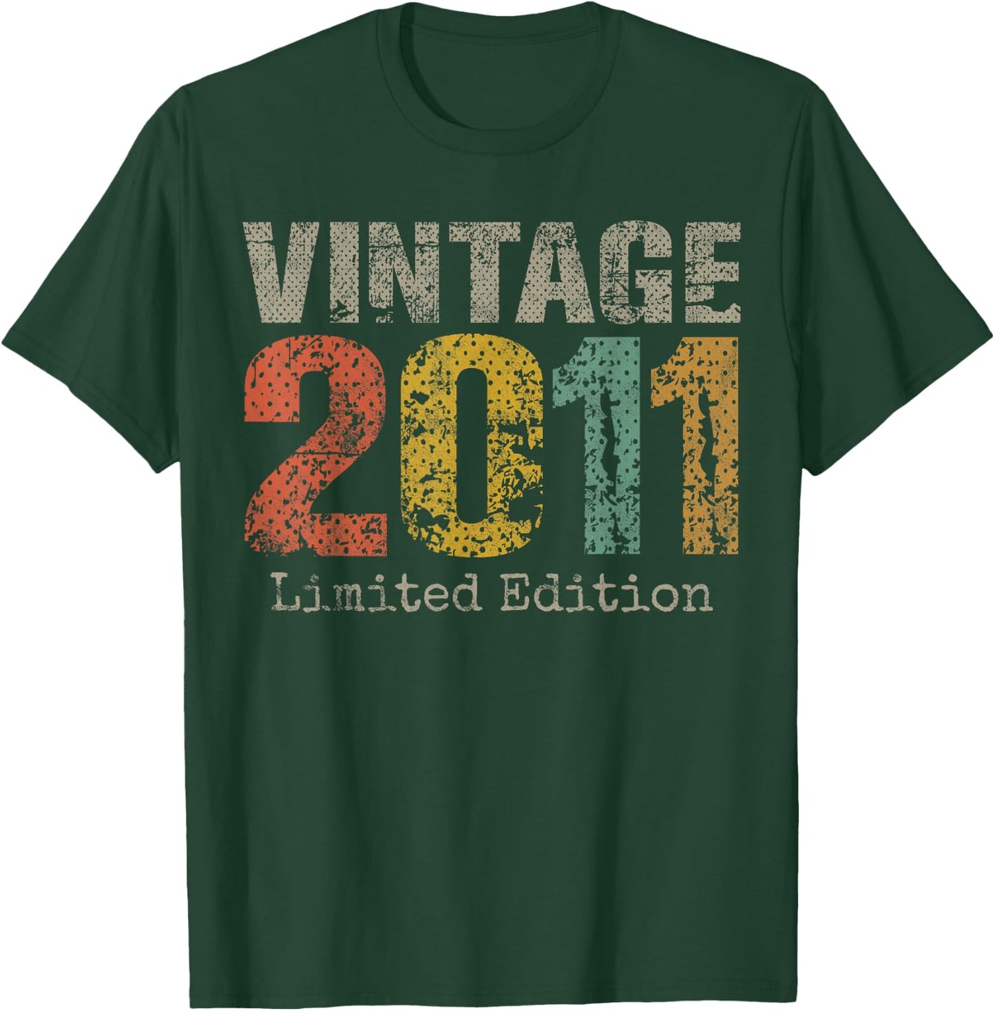 Vintage 2011 Limited Edition 14th Birthday Gifts 14 Year Old T-Shirt - T-Shirt | Forest