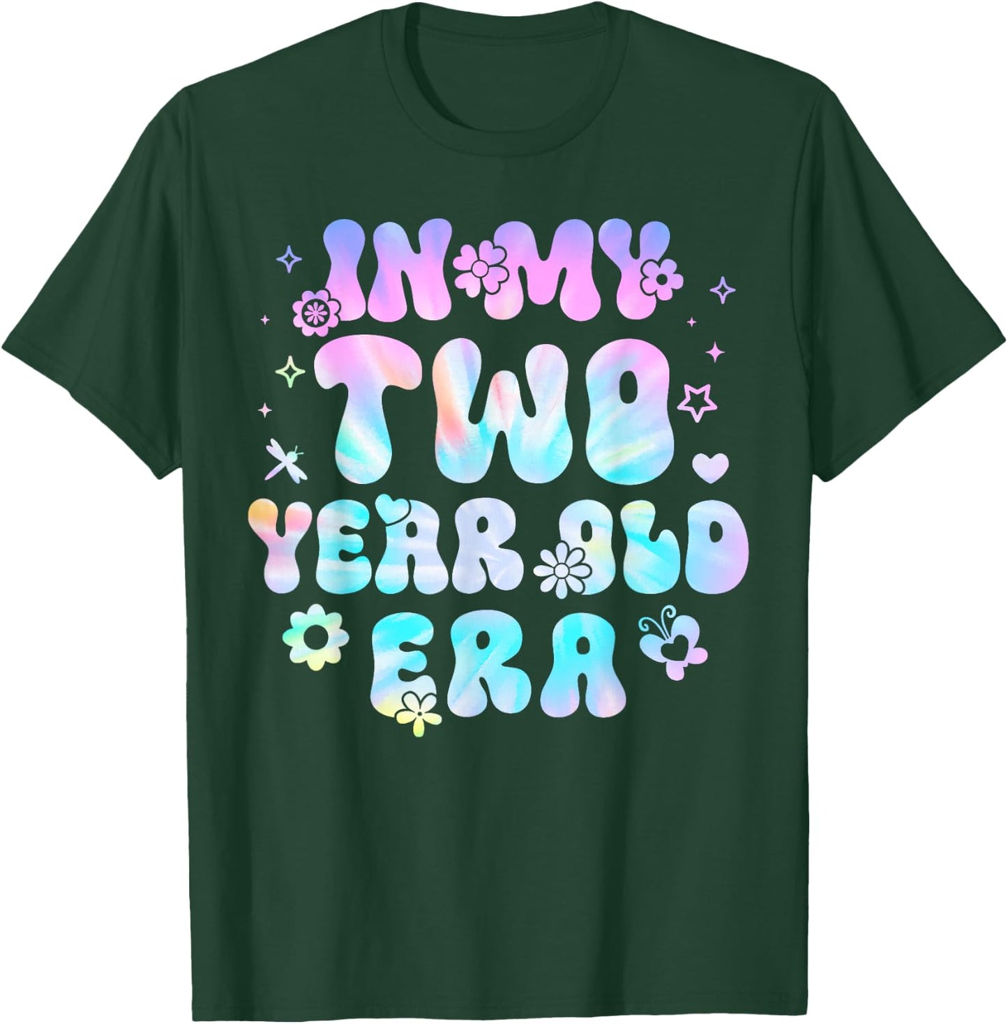 Groovy In My Two Year Old Era Girl 2nd Birthday 2 Yrs Old T-Shirt - T-Shirt | Forest