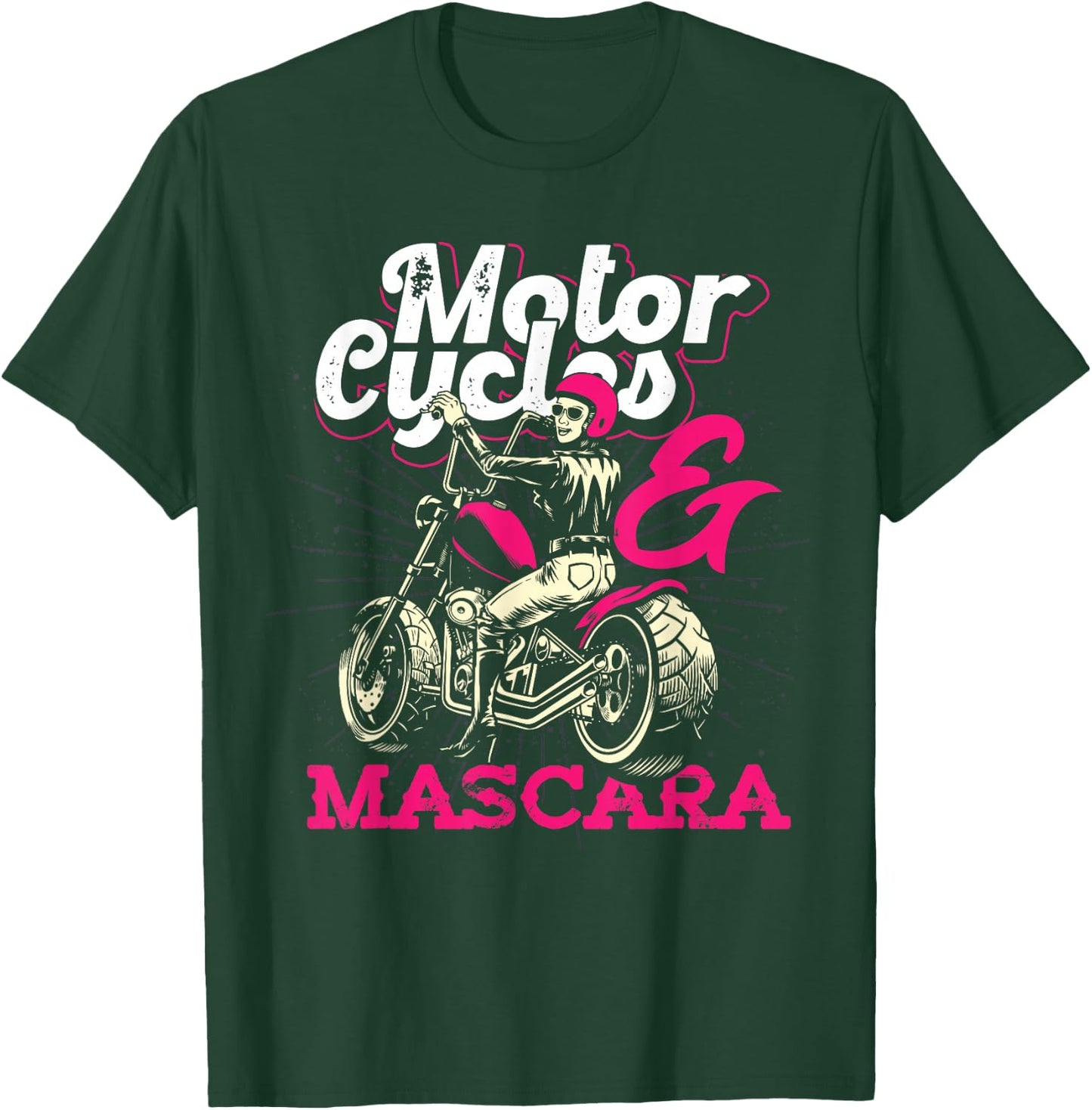 Motorcyclist Bike Women's Mascara Funny Women Biker T-Shirt - T-Shirt | Forest