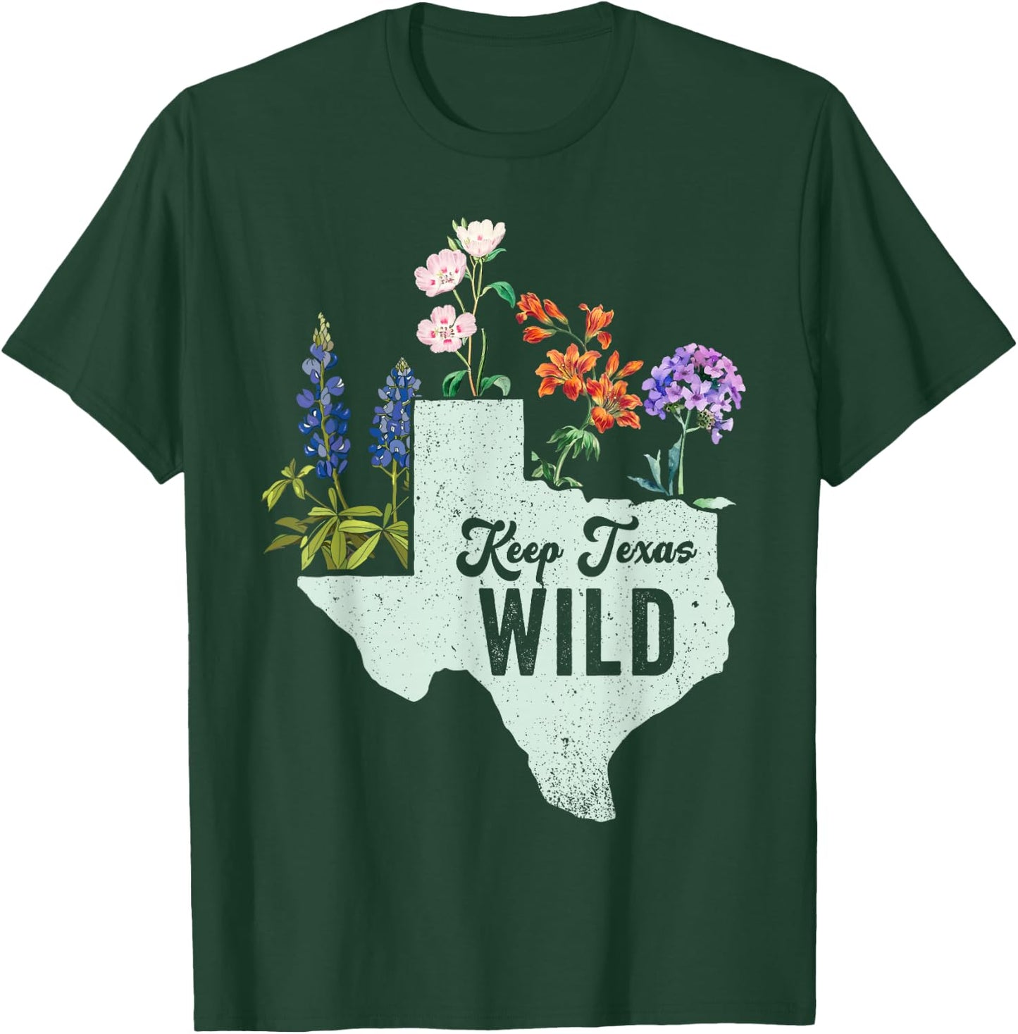 Wildflower Fields Wildflowers Bluebonnet Texas Spring T-Shirt - T-Shirt | Forest