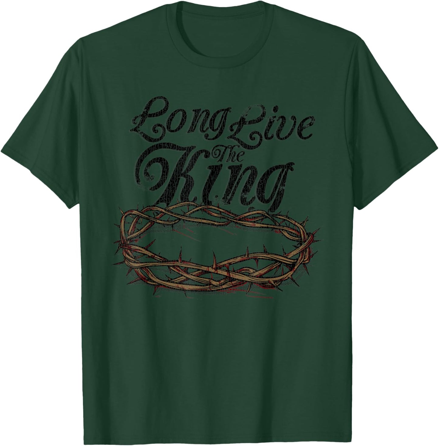Vintage Long Live The King Jesus Christ T-Shirt - T-Shirt | Forest