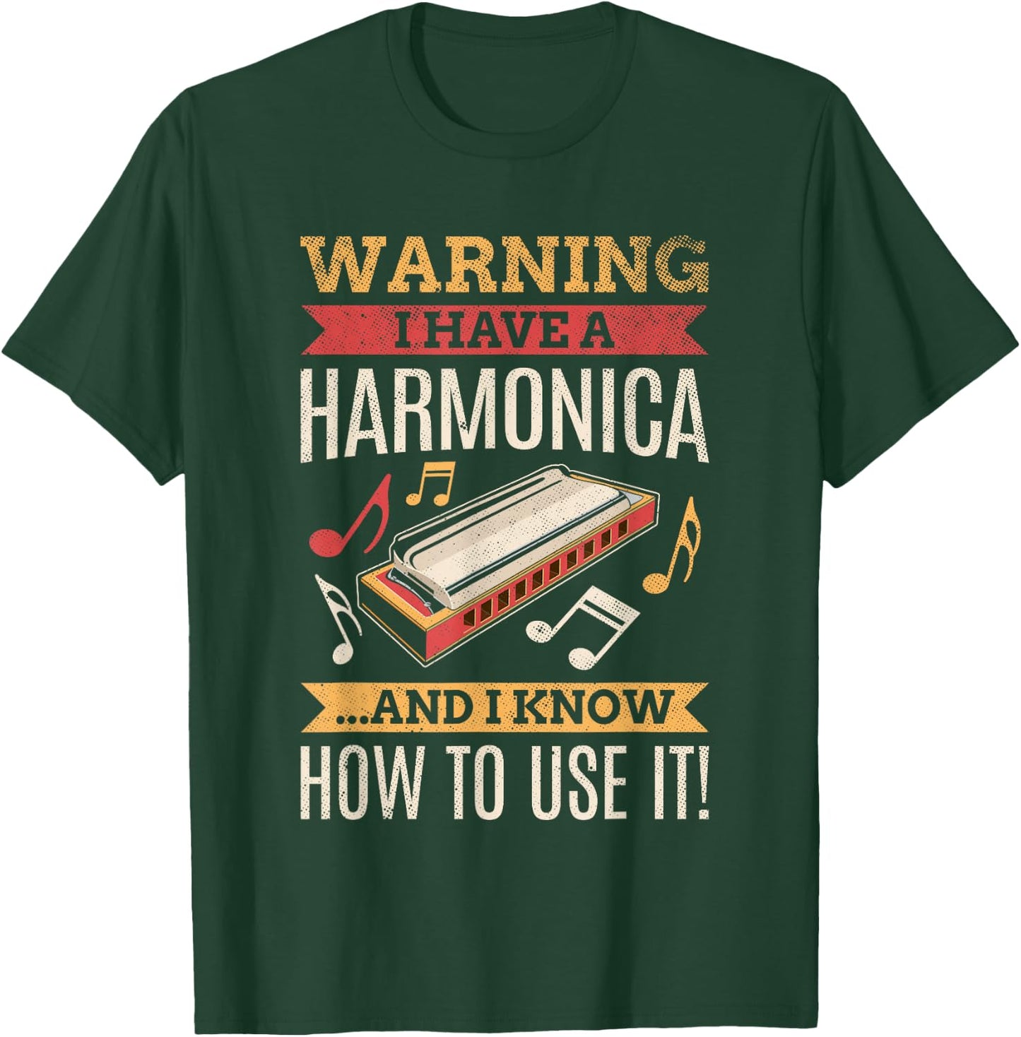 Harmonica Vintage Retro Harmonica Player Gift T-Shirt - T-Shirt | Forest