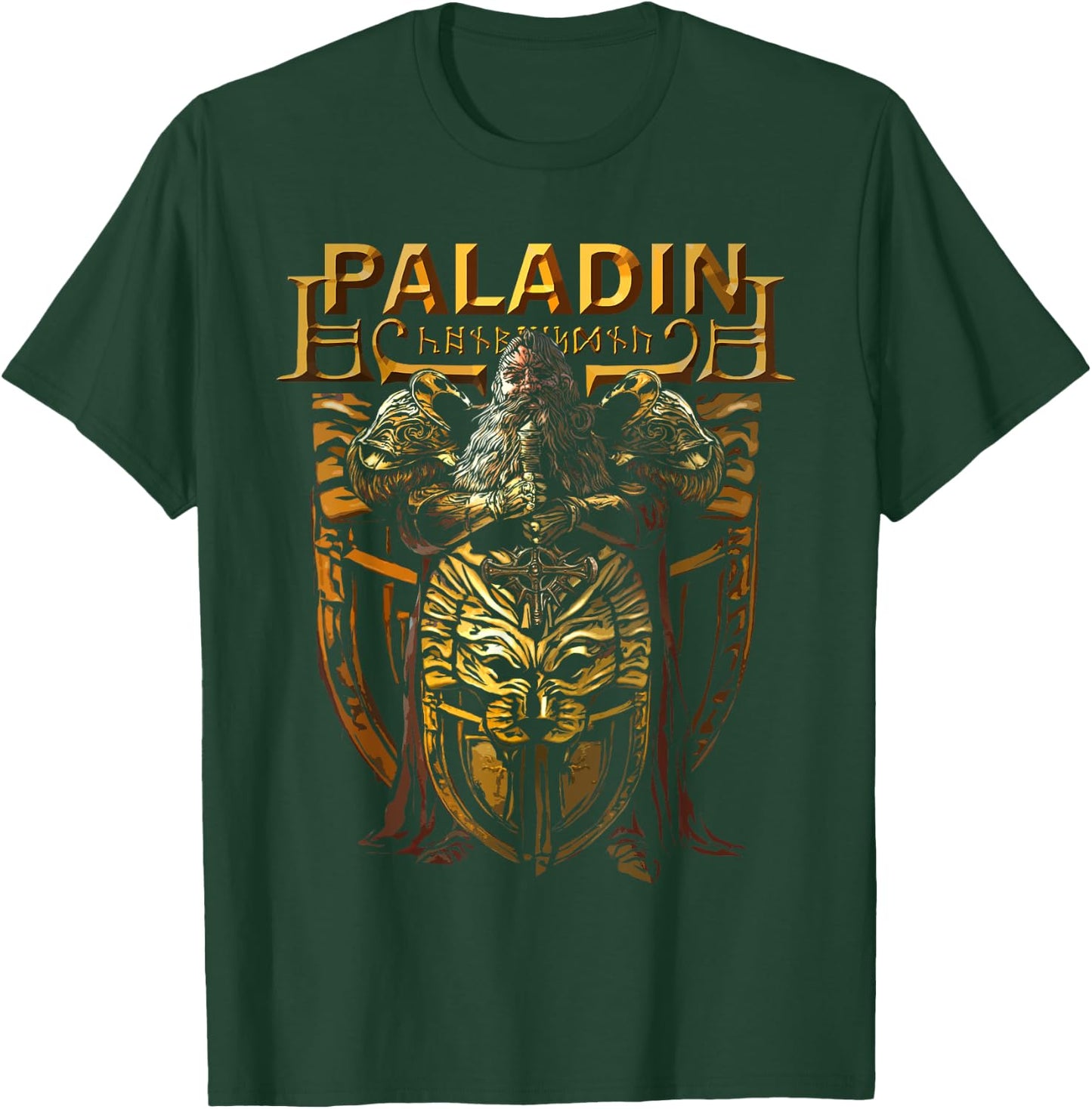 Dwarven Paladin, Dwarf Knight, Tabletop RPG Fantasy Gamers T-Shirt - T-Shirt | Forest