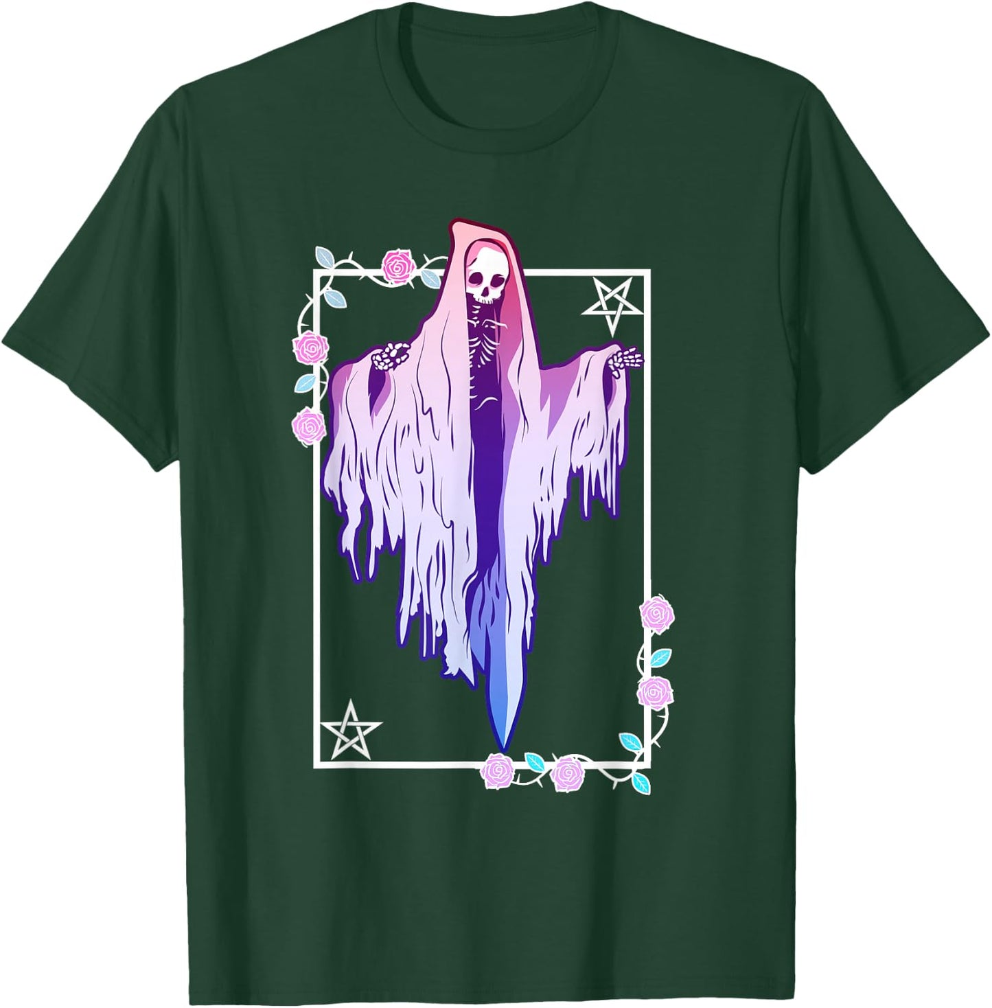 Pastel Goth Ghost Tarot Style T-Shirt - T-Shirt | Forest