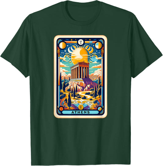 Athens In Greece Tarot Cards and Greek Ruins Of Parthenon T-Shirt - T-Shirt | Forest