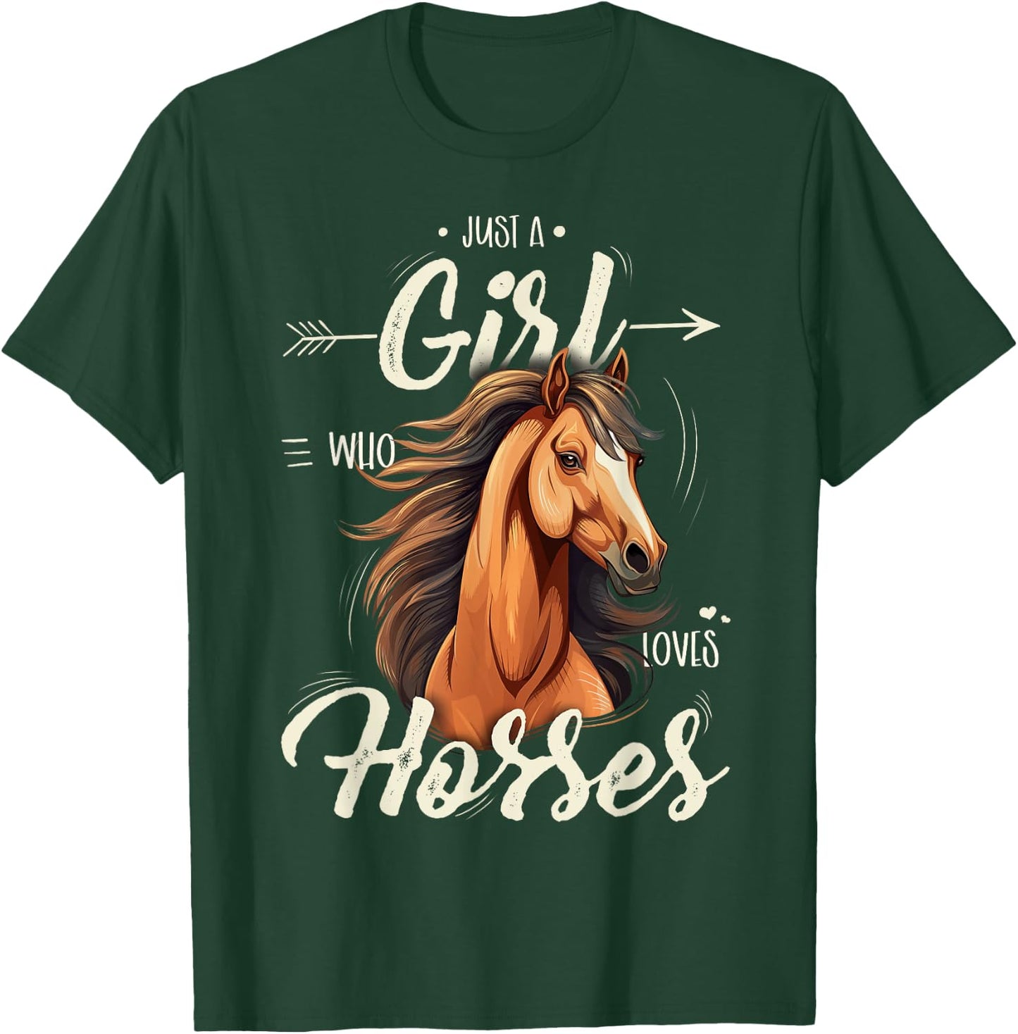 Girls Riding Shirt - Just A Girl Who Loves Horses T-Shirt - T-Shirt | Forest