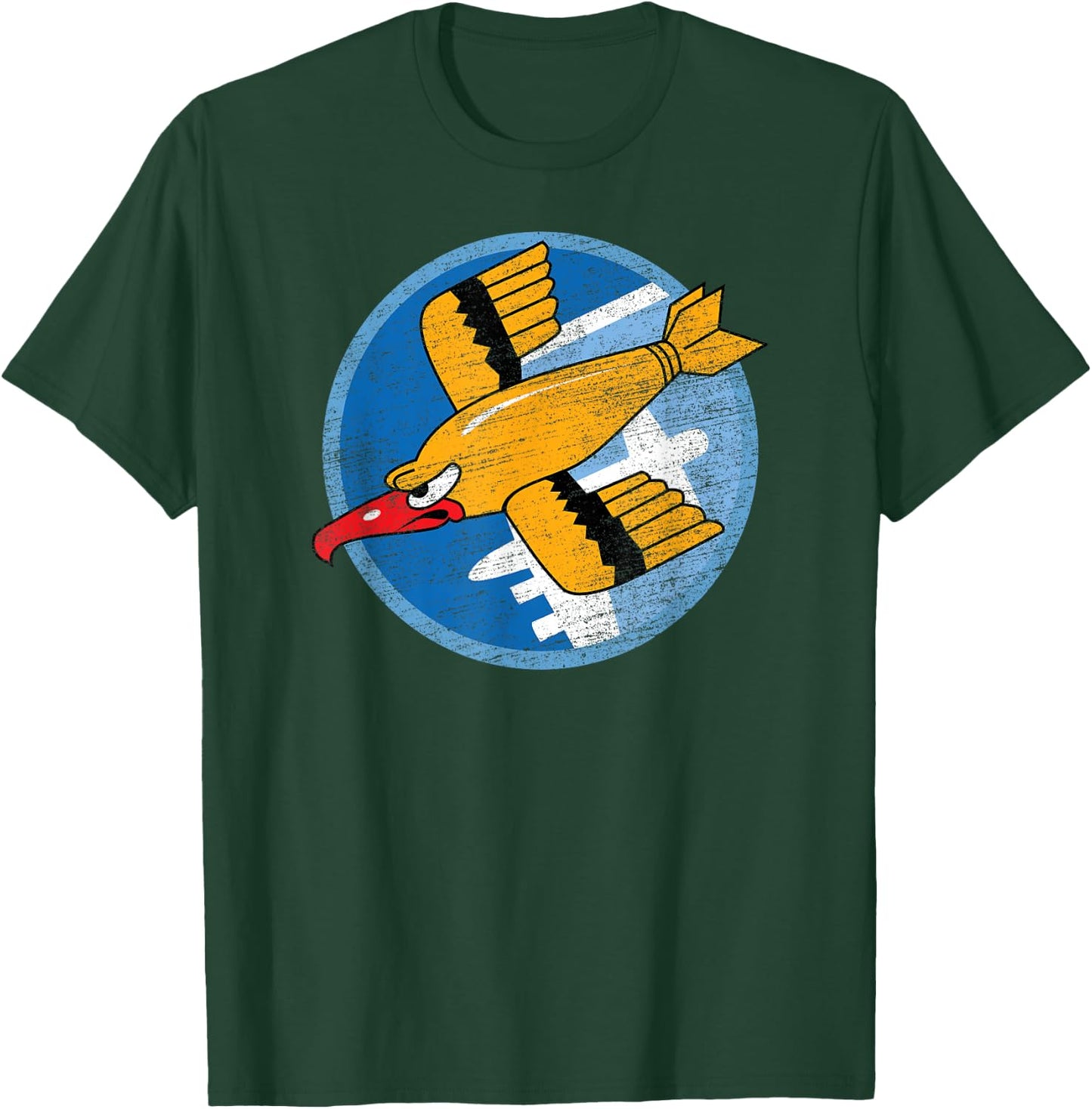 THE SALTY VETERAN WW2 91st Bomb Squadron Flying Fortress Soaring Bird Patch Adult - Black - Small T-Shirt - T-Shirt | Forest