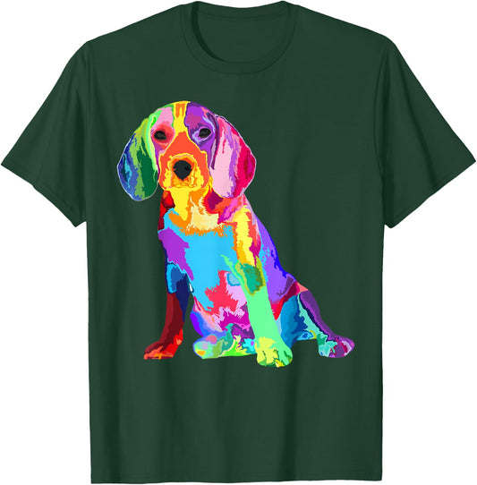 Dog Lover Gifts 's Beagle Colorful Beagle Men's T-Shirt - T-Shirt | Forest