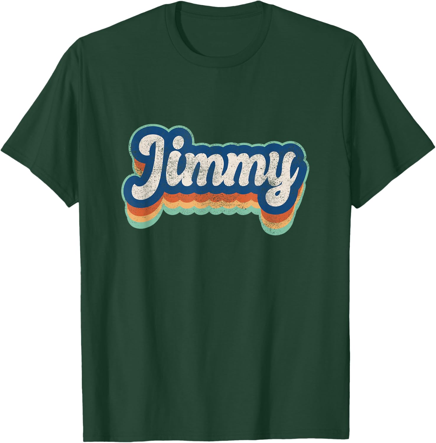 Jimmy First Name Boy Vintage Style 70s 80s Personalized T-Shirt - T-Shirt | Forest