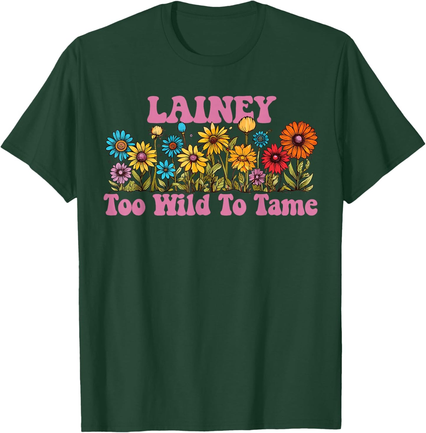 LAINEY Name Cute Retro Girls Wildflower LAINEY Name T-Shirt - T-Shirt | Forest
