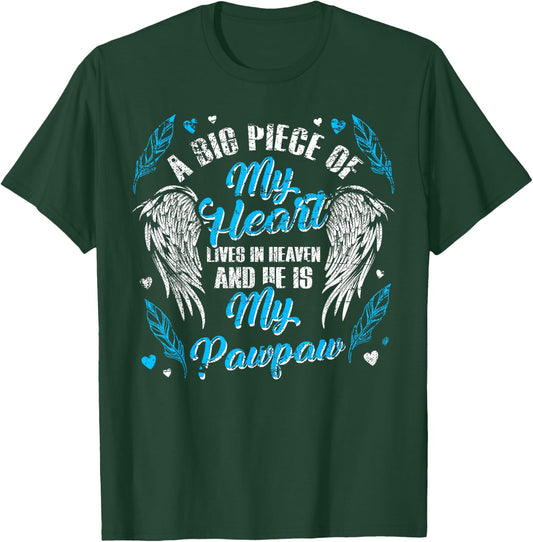 My Pawpaw Lives In Heaven Memorial Blue Angel T-Shirt - T-Shirt | Forest