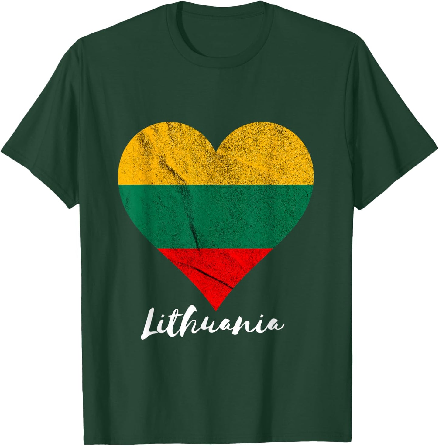 Lithuania Heart Lithuania Flag Lietuva Lietuvo T-Shirt - T-Shirt | Forest