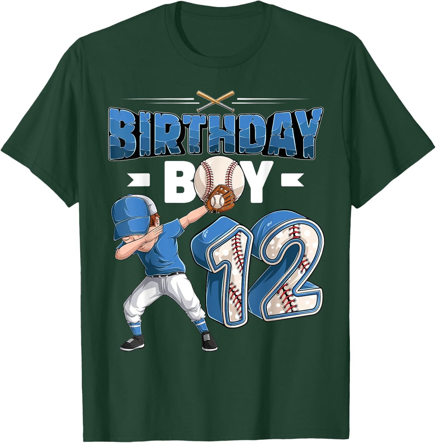 dabbing boy 12 year old Baseball Player 12th birthday party T-Shirt - T-Shirt | Forest