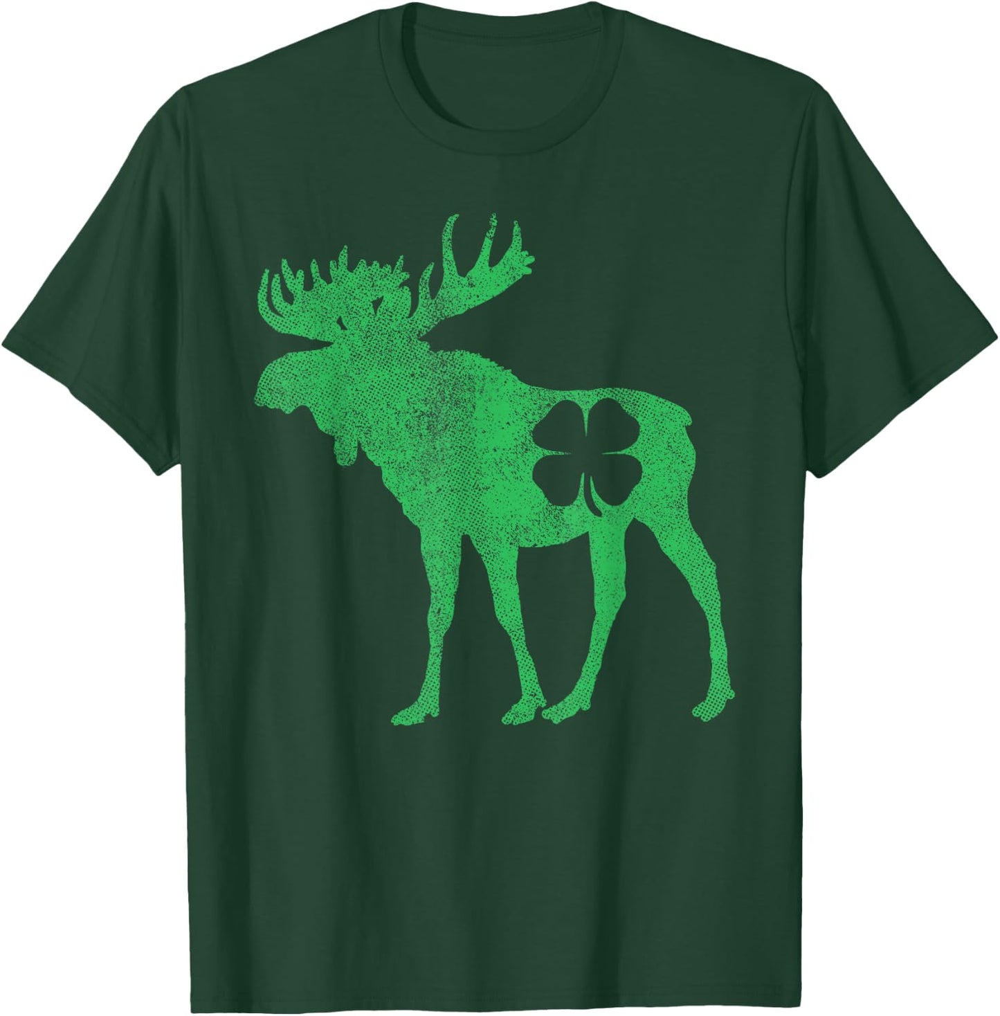 St Patrick's Day Moose Irish Shamrock Saint Paddy's T-Shirt - T-Shirt | Forest
