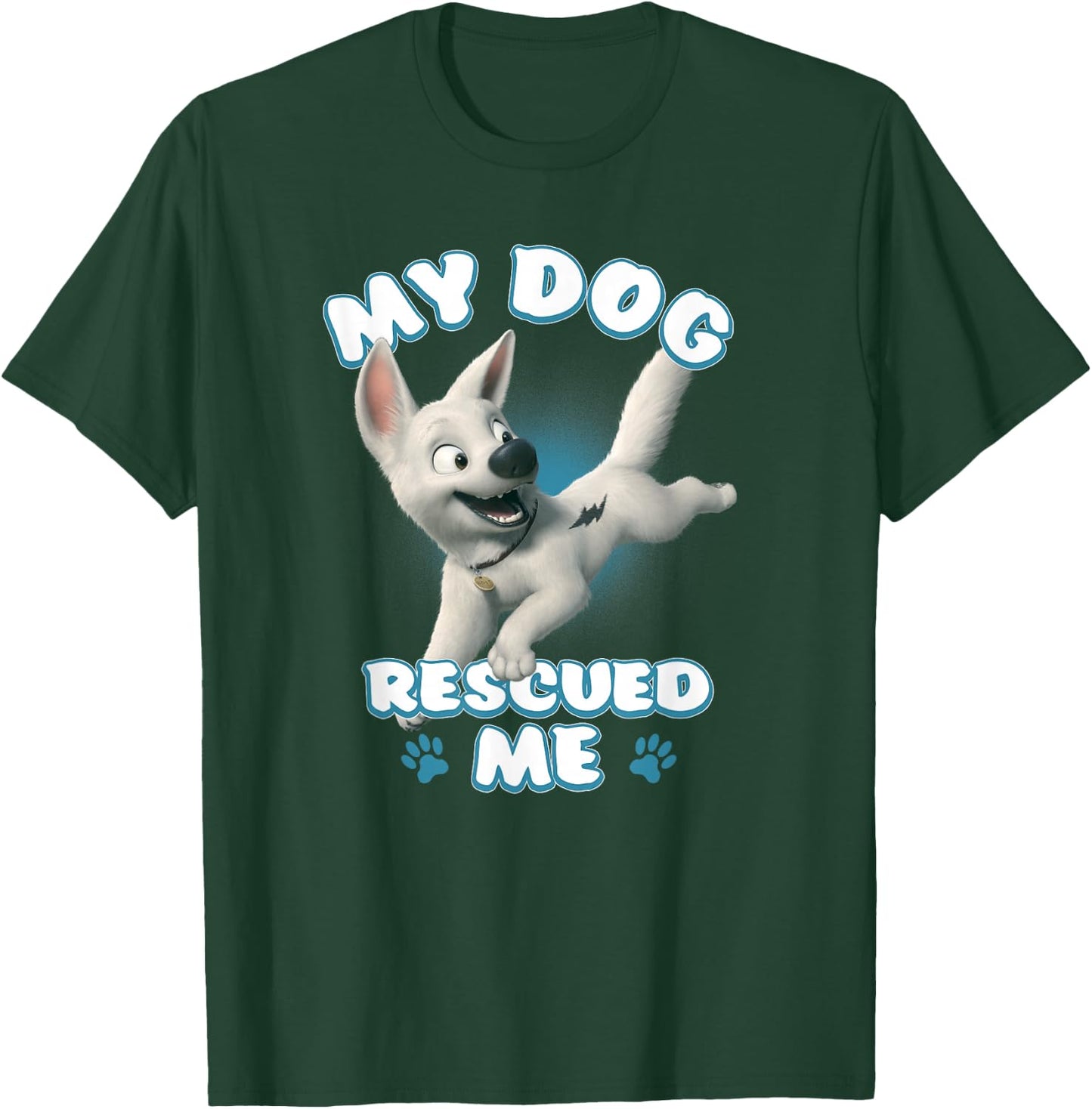 Disney Bolt My Dog Rescued Me Paw Prints T-Shirt - T-Shirt | Forest