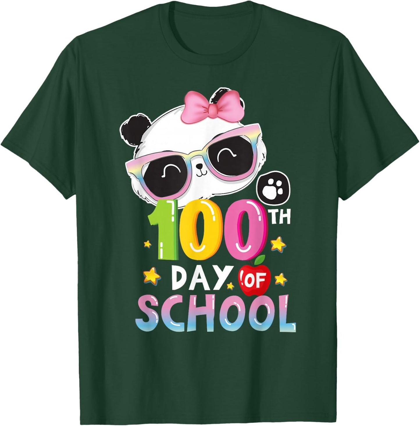 100th Day Of School Panda Virtual Learning Teacher Boy Girls T-Shirt - T-Shirt | Forest