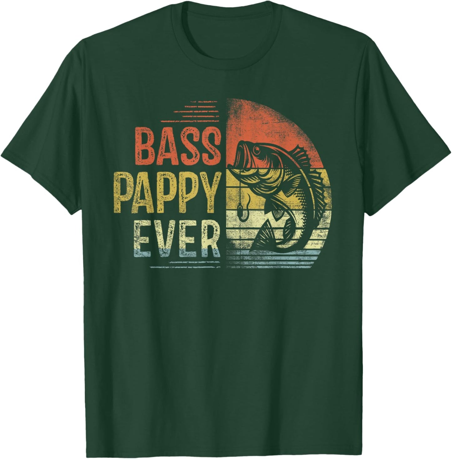 Bass Pappy Ever Fishing Gifts Pappy Birthday Vintage , Small, Black T-Shirt - T-Shirt | Forest
