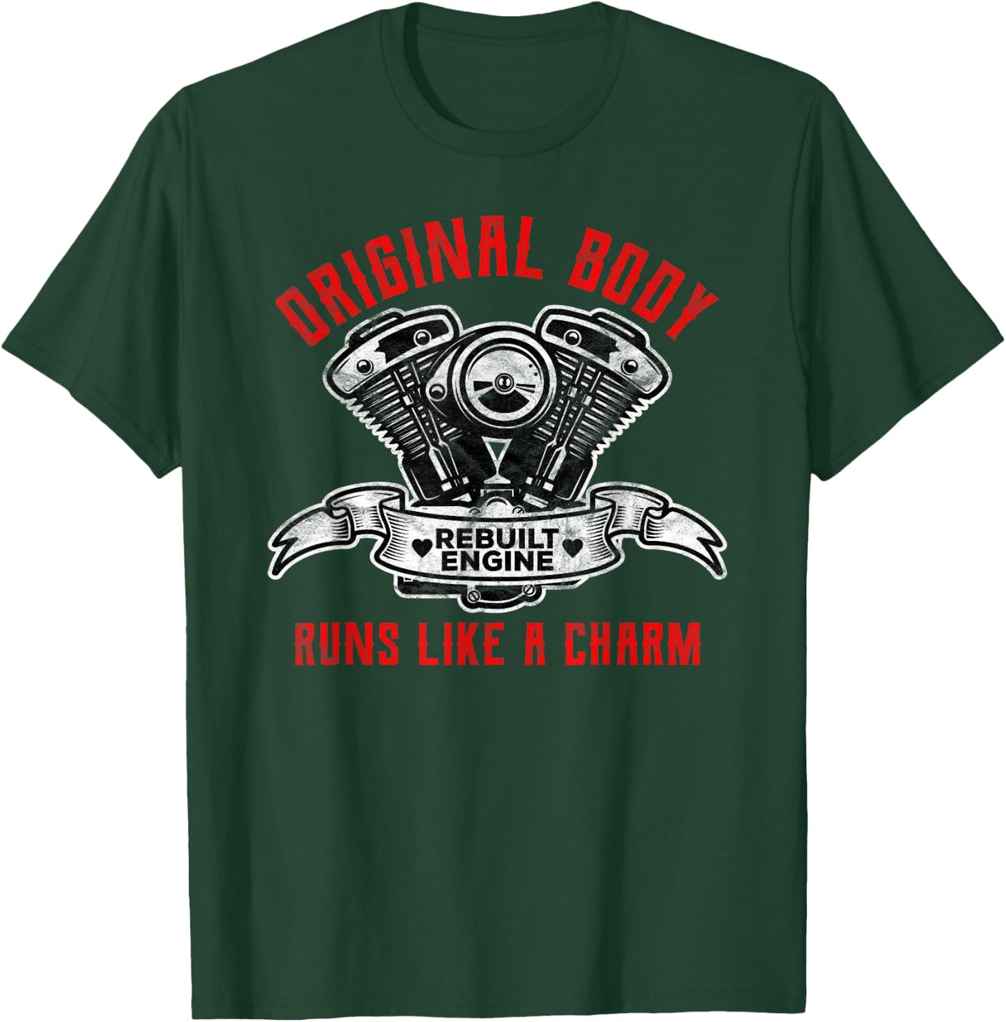 Open Heart Surgery Gifts Original Body Rebuilt Engine T-Shirt - T-Shirt | Forest