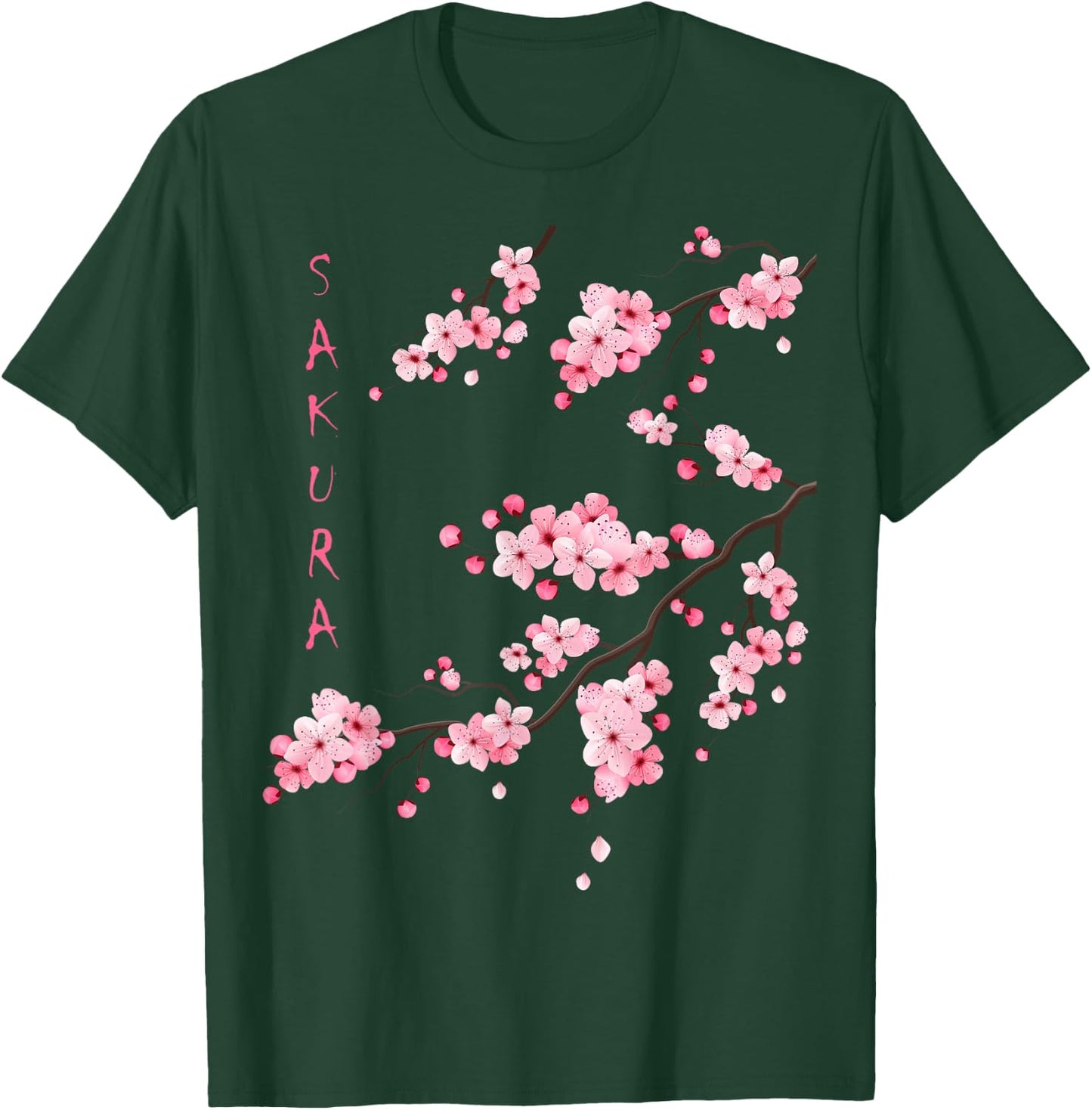 Vintage Sakura Cherry Blossom Japanese Graphical Art T-Shirt - T-Shirt | Forest