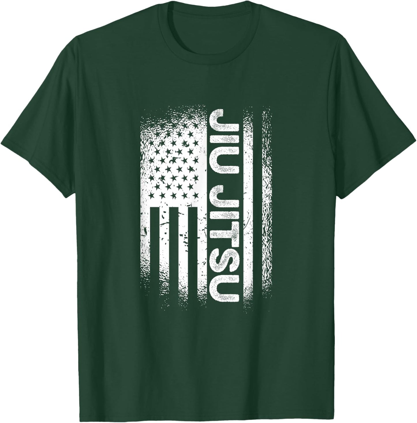 Jiu Jitsu American Flag Brazillian Ju Jitsu Men Kids Gift T-Shirt - T-Shirt | Forest