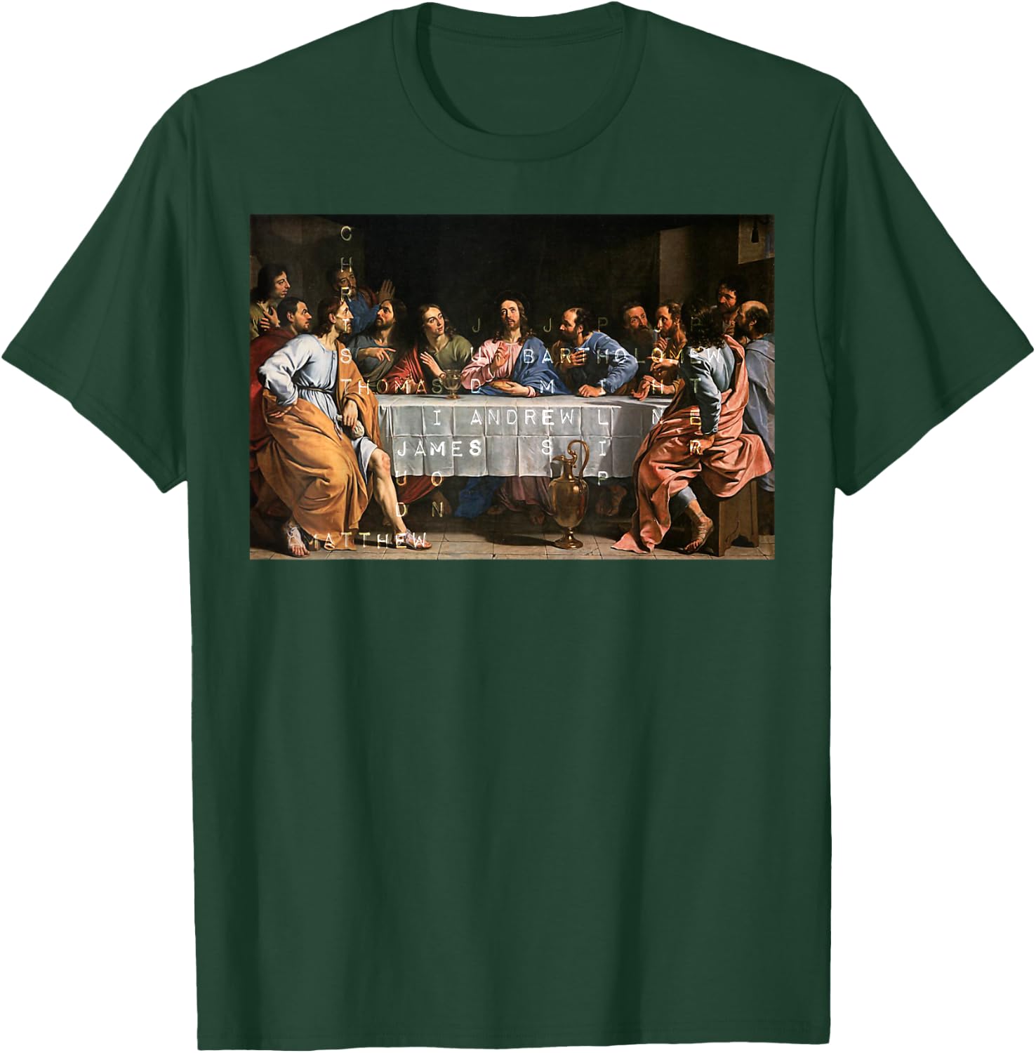 The Lord Jesus Christ with 12 Apostles on The Lord's Supper T-Shirt - T-Shirt | Forest