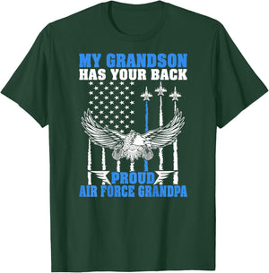 My Grandson Has Your Back Proud Air Force Grandpa Military T-Shirt - T-Shirt | Forest