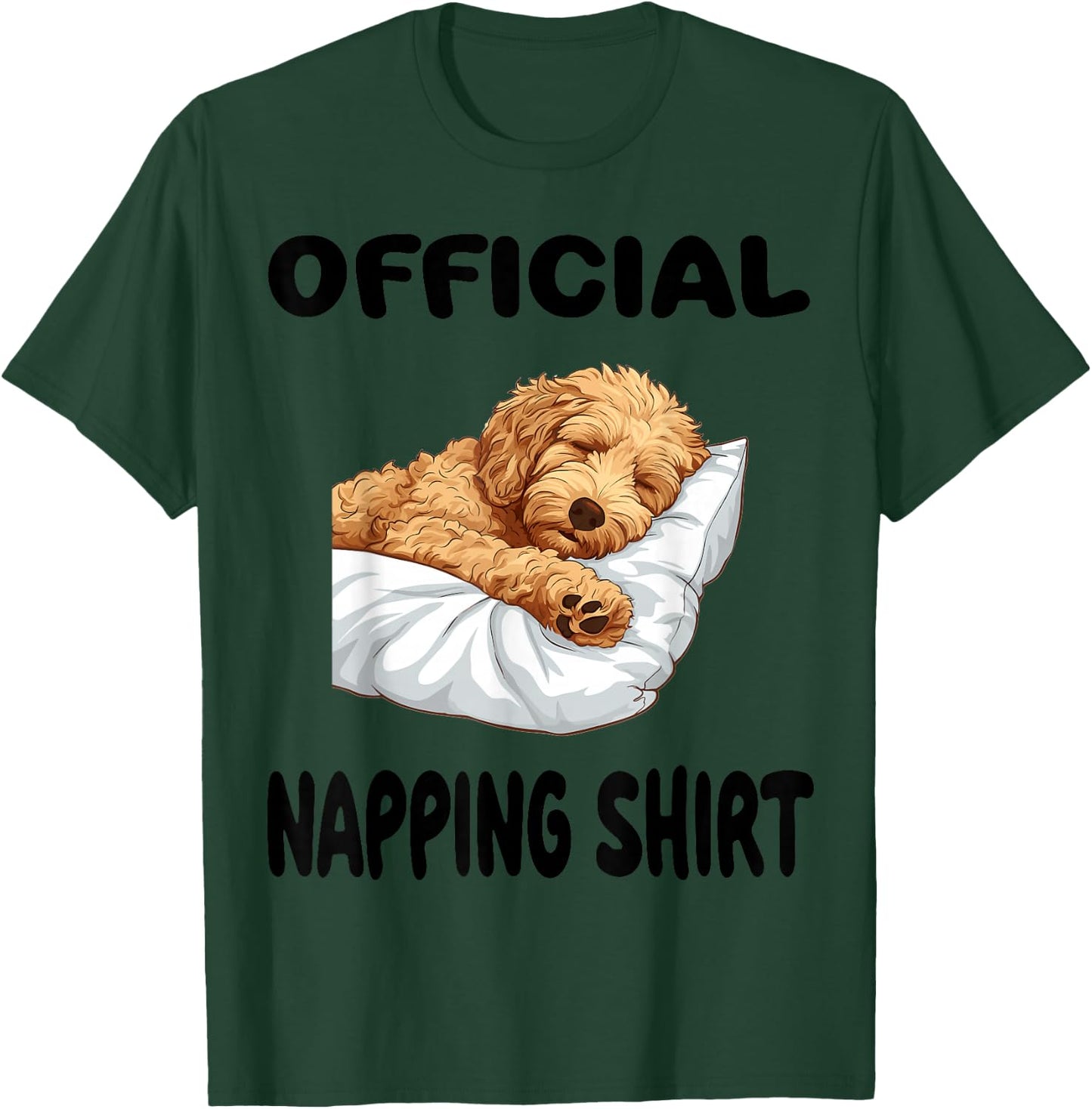 Goldendoodle Dog Pajamas Nightgown Official Napping T-Shirt - T-Shirt | Forest