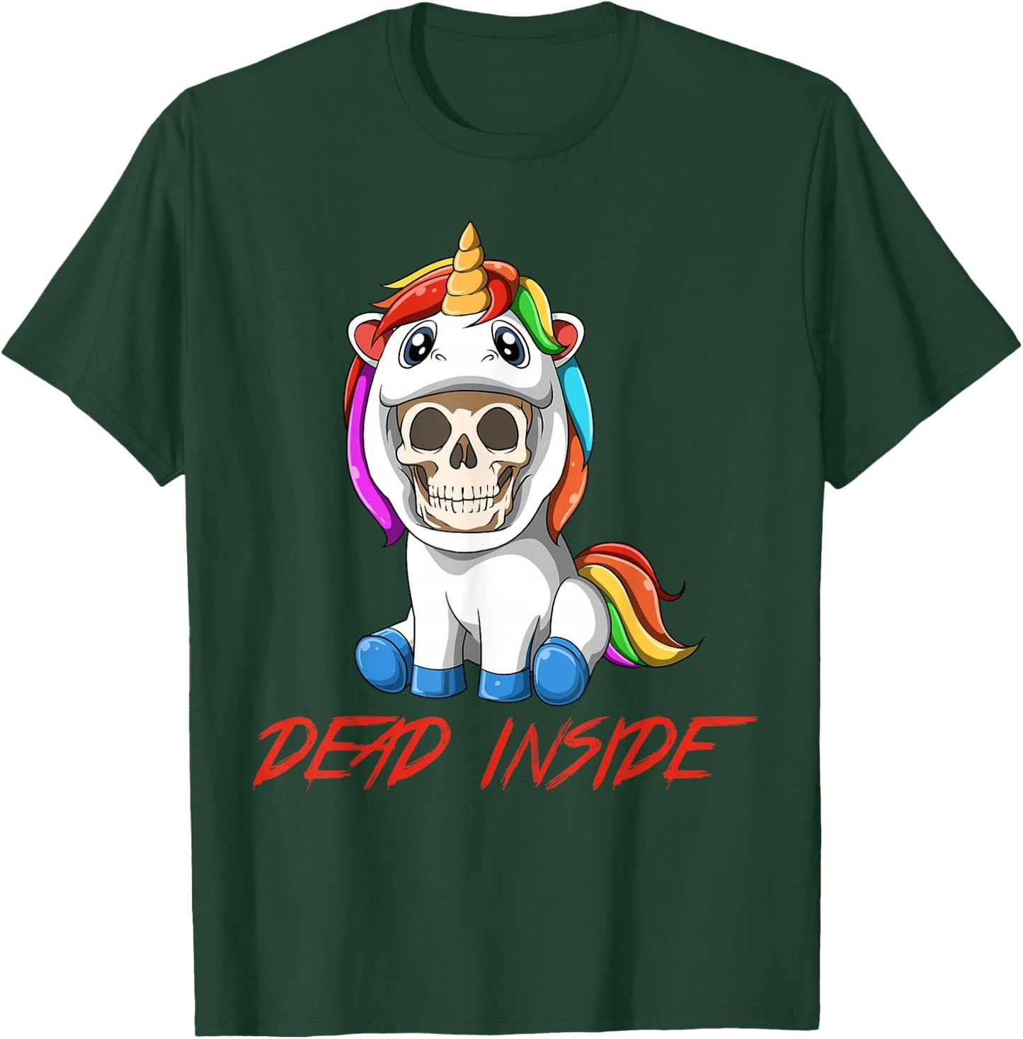 Dead Inside - Sarcastic Unicorn Parody Gift T-Shirt - T-Shirt | Forest