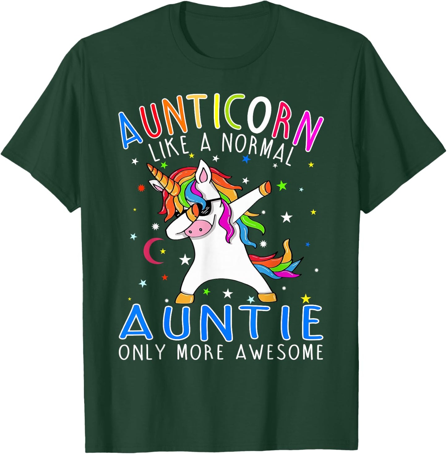 Aunticorn Like An Aunt Only Awesome Dabbing Unicorn T-Shirt - T-Shirt | Forest