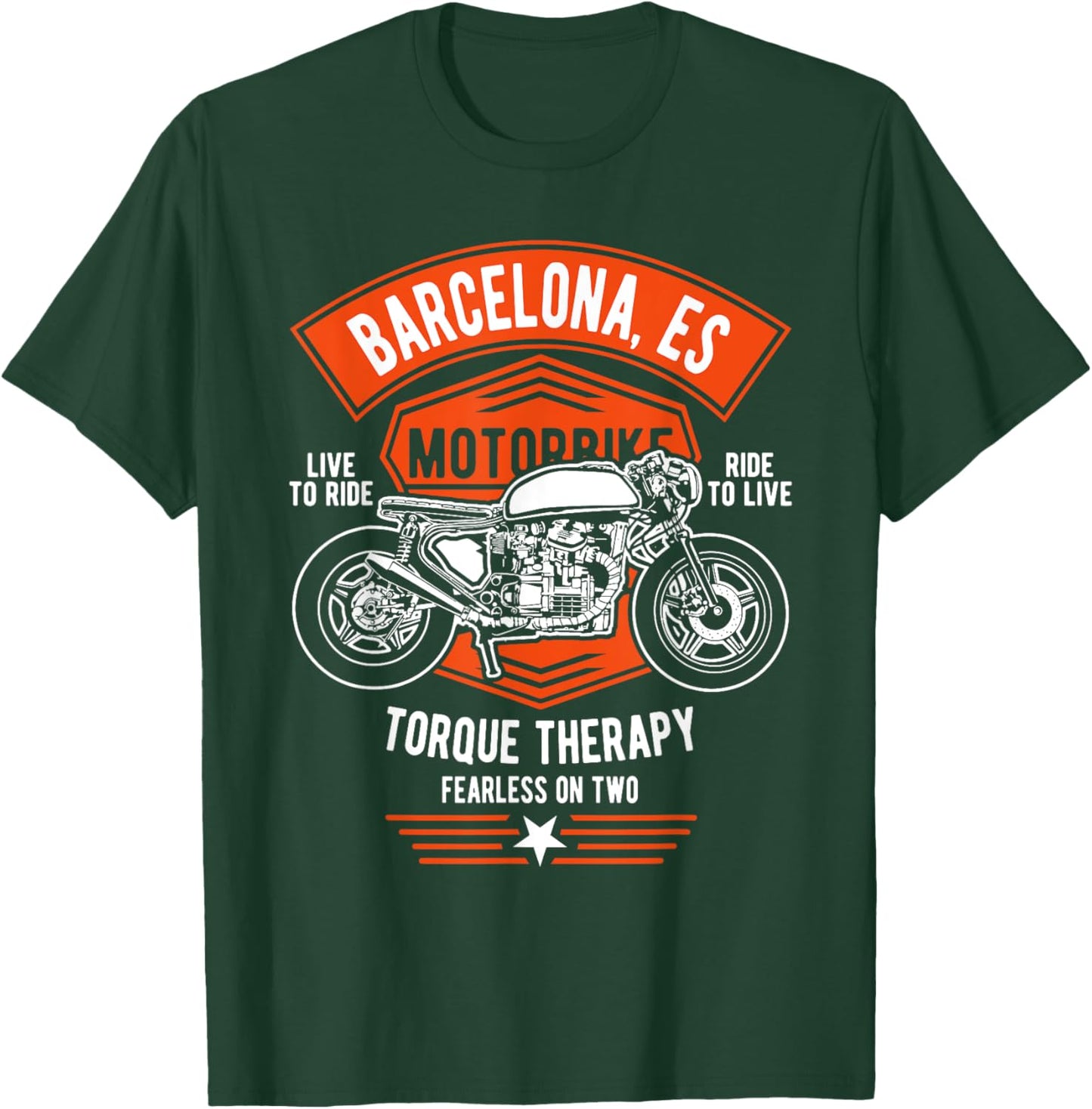 Barcelona ES España Spain Retro Motorcycle Design T-Shirt - T-Shirt | Forest