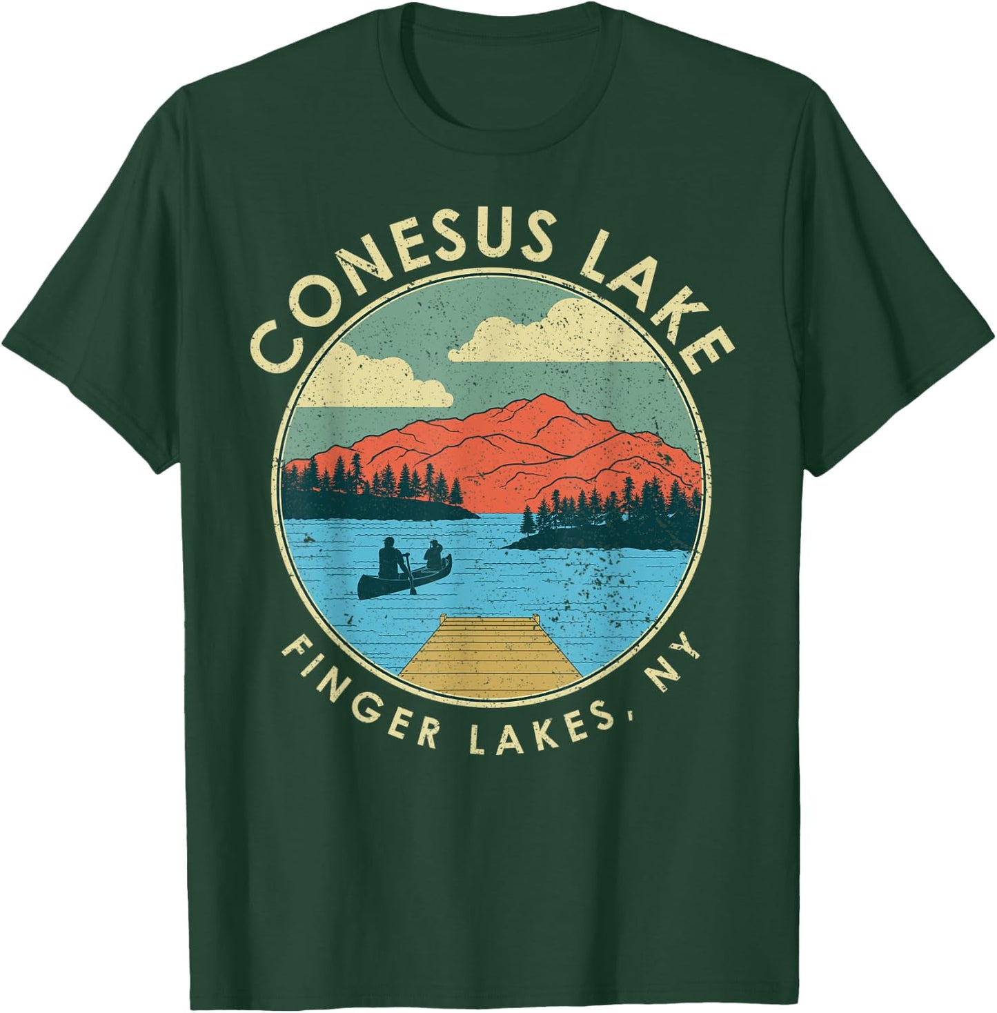 Finger Lakes NY New York Conesus Lake T-Shirt - T-Shirt | Forest